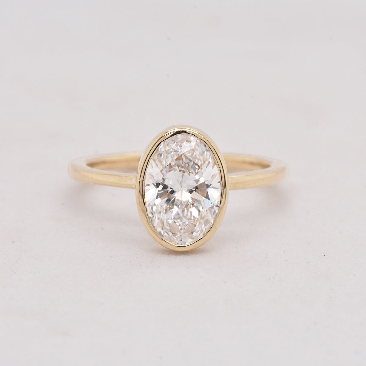 1.29ct Bezel Set Lab-Grown Oval White Diamond