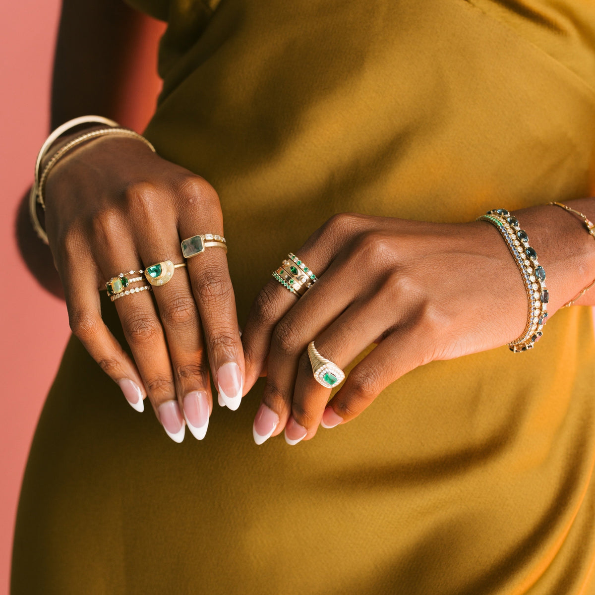 Marquise Tsavorite & Diamond Band