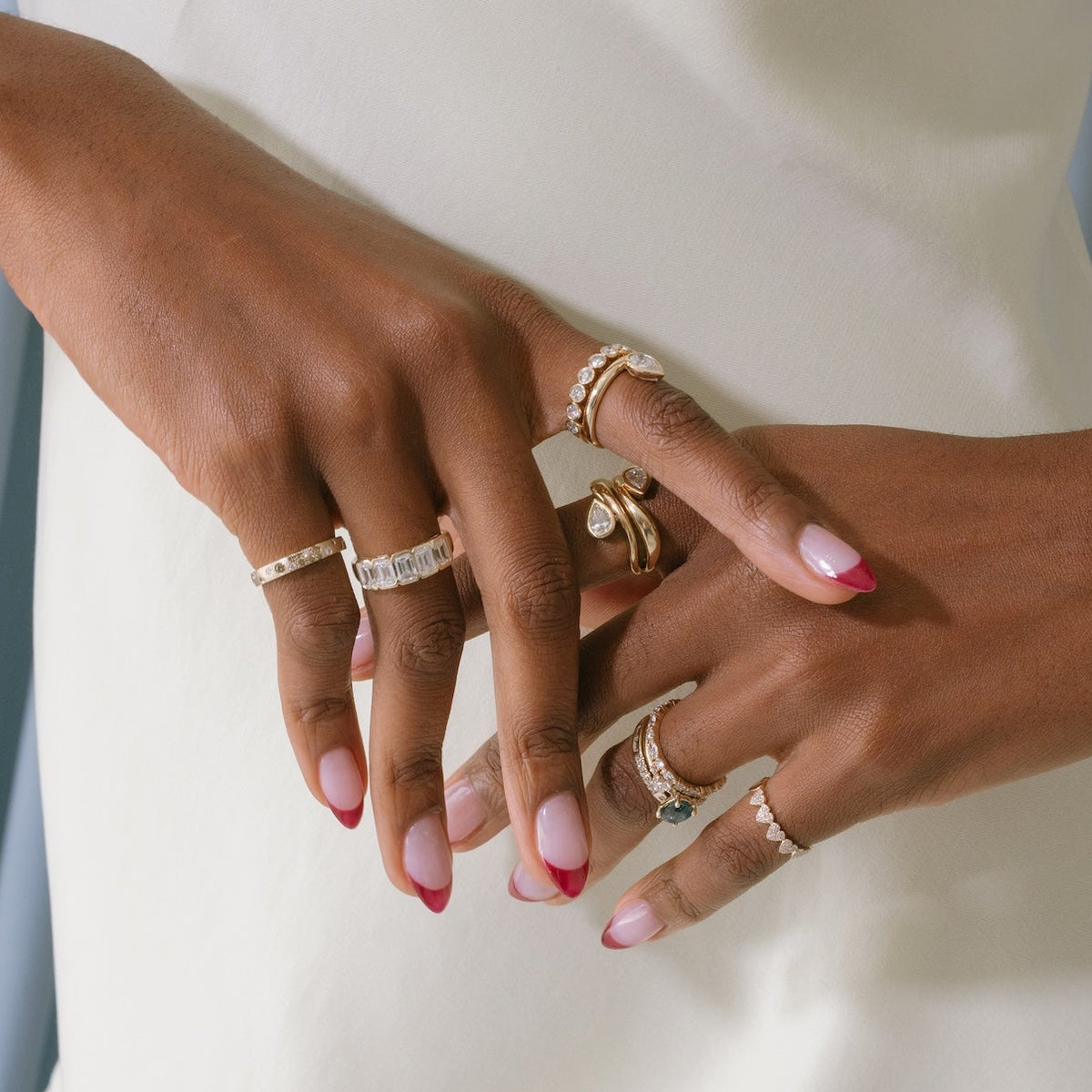 5 Stone Lab-Grown Emerald-Cut Bezel Diamond Band