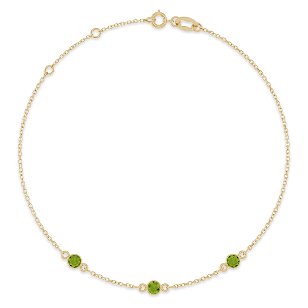 3 Stone Peridot Bracelet