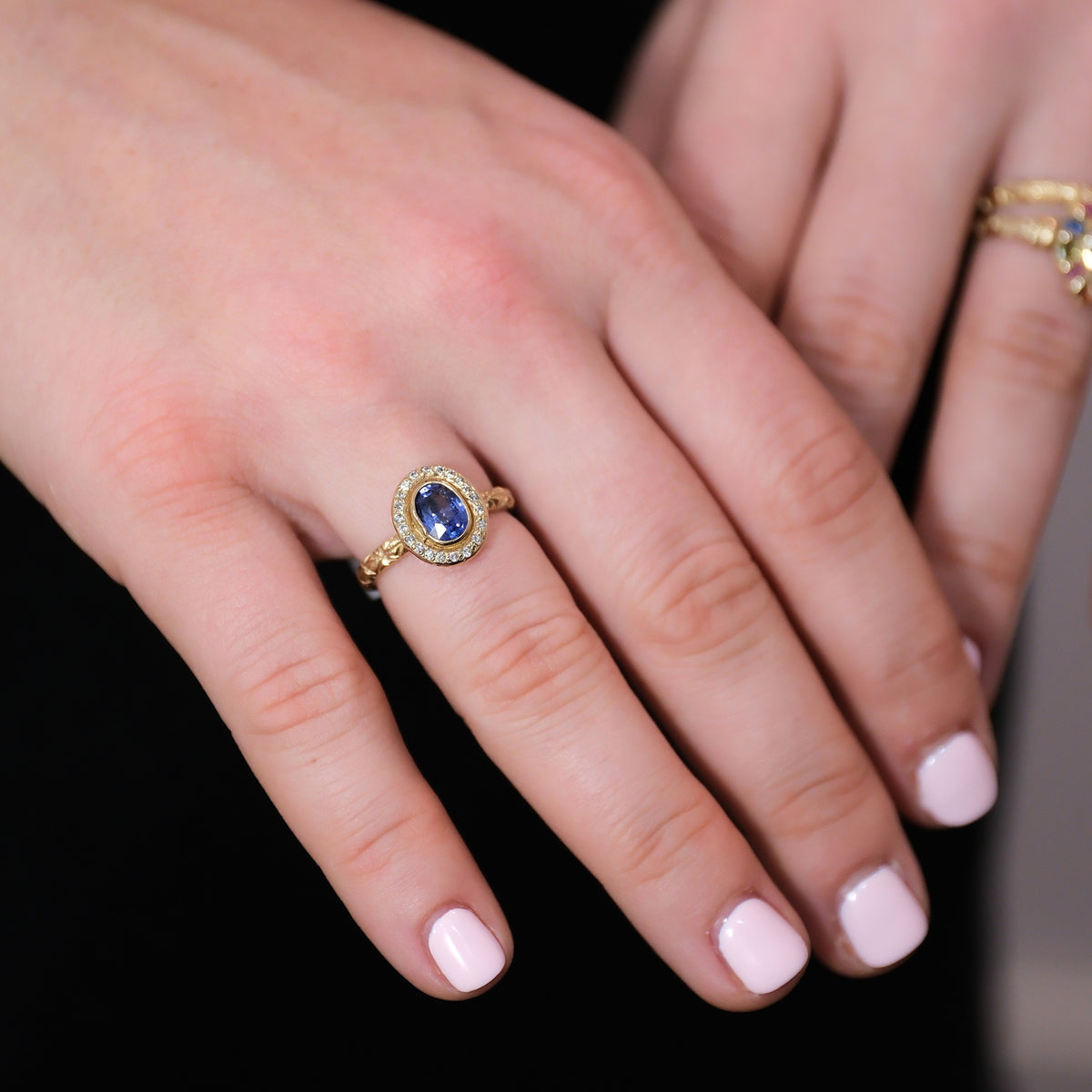 Sapphire Halo Ring