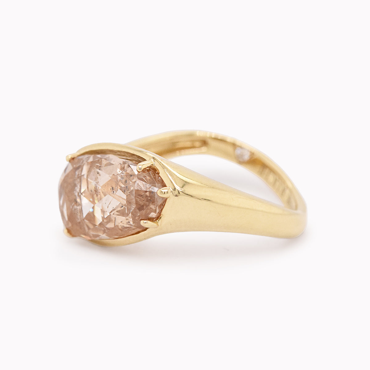 Abstract Fancy-Cut Champagne Diamond Ring