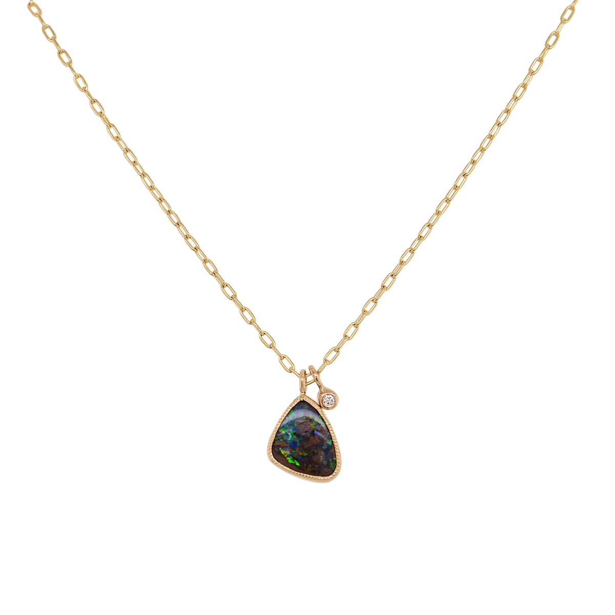 Australian Boulder Opal Juicy Double Drop Necklace
