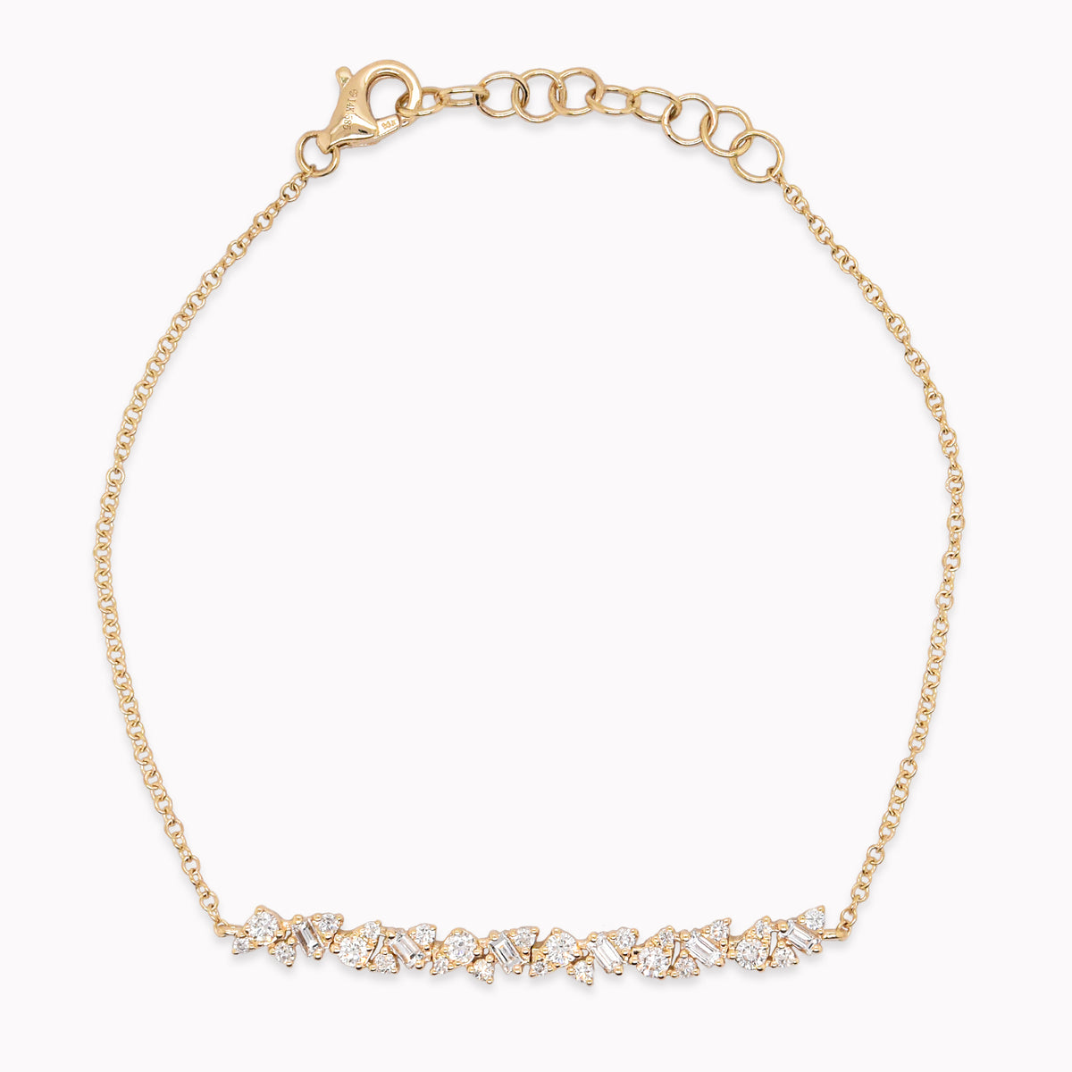 Baguette & Round Diamond Cluster Bracelet