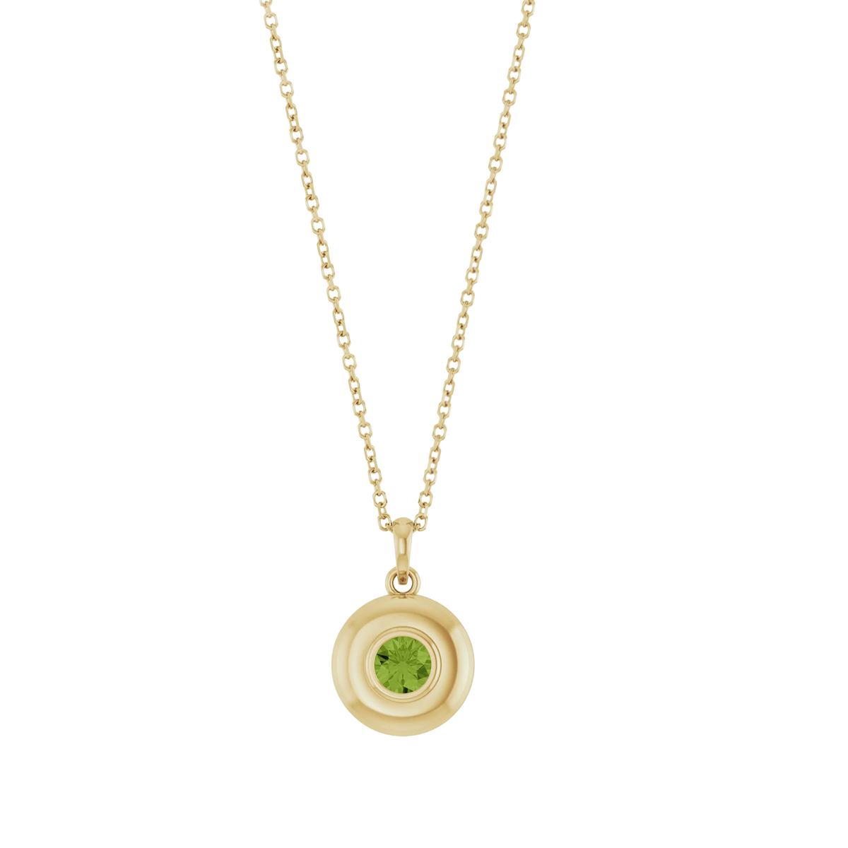 Bezel Peridot Pendant Necklace