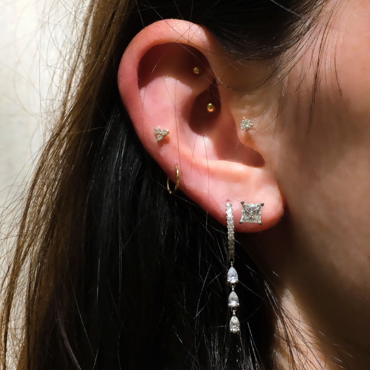Square Brilliant Diamond Studs