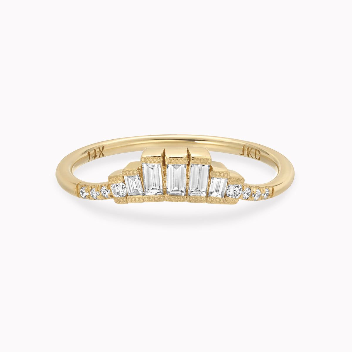 Diamond Baguette Crown Arch Band
