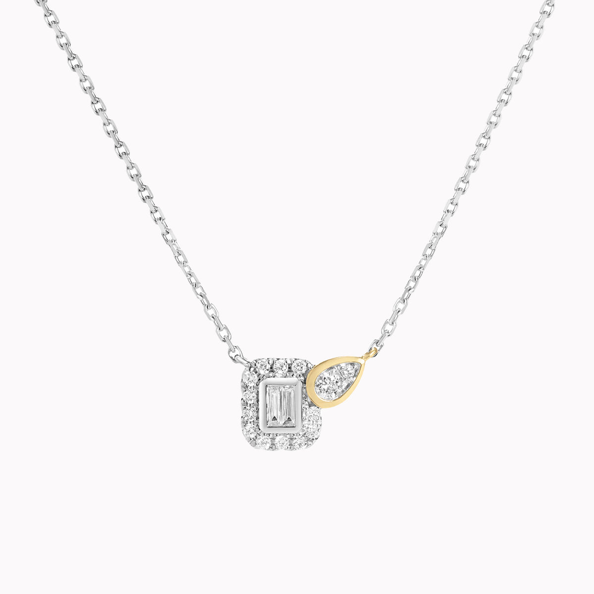 Diamond Baguette & Pear Necklace