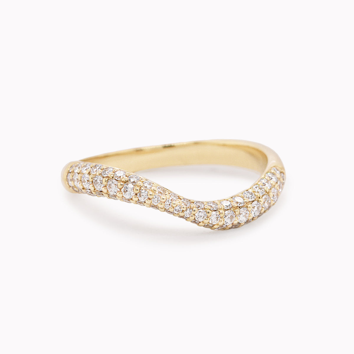 Wavy Pavé Diamond Ring