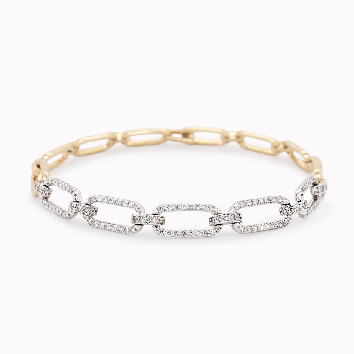Diamond Two-Tone Chain Link Bracelet