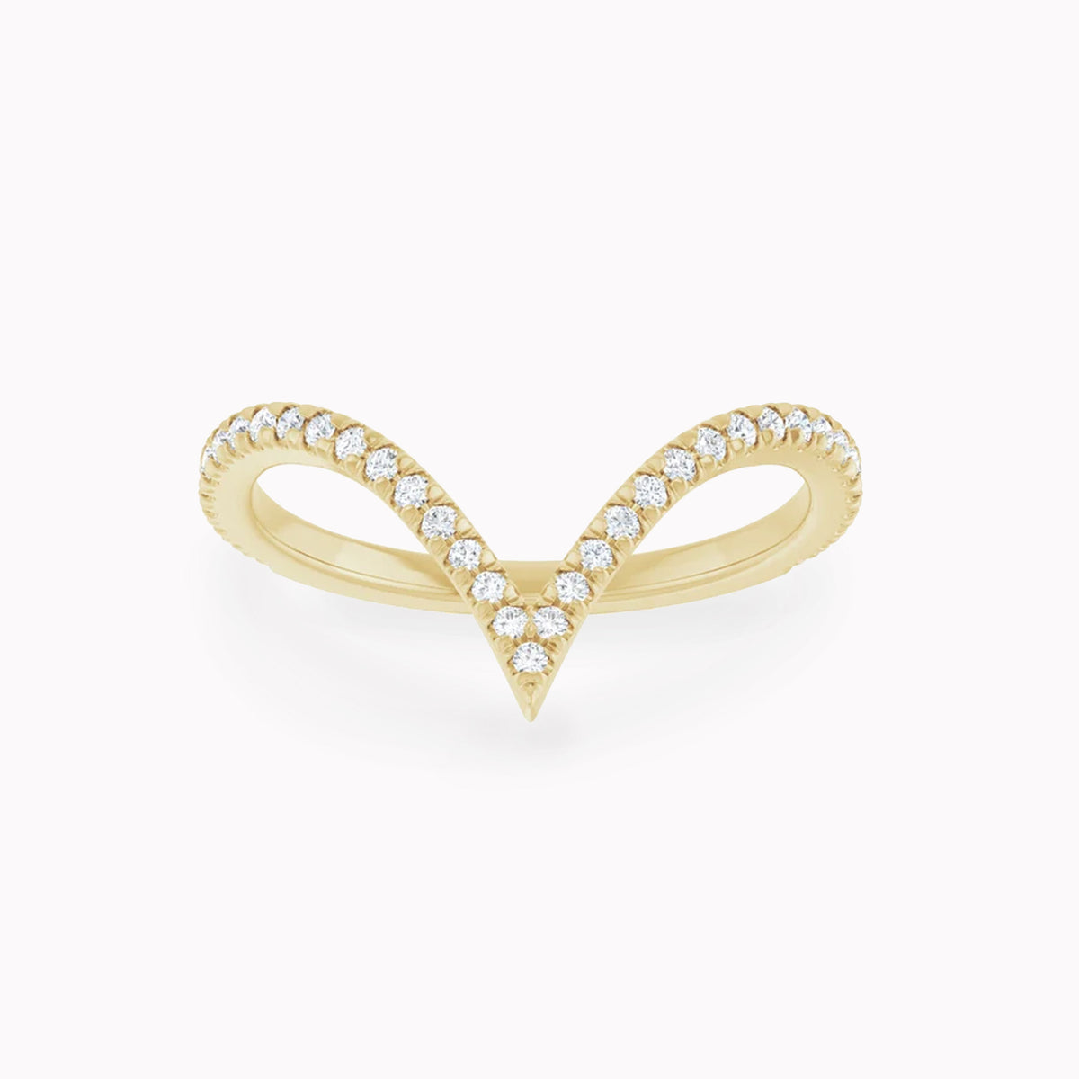 Thin Diamond V Contour Ring