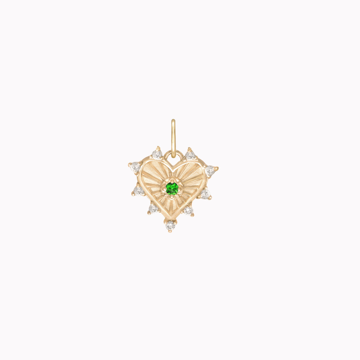 Small Radiant Heart Emerald Medallion 12mm