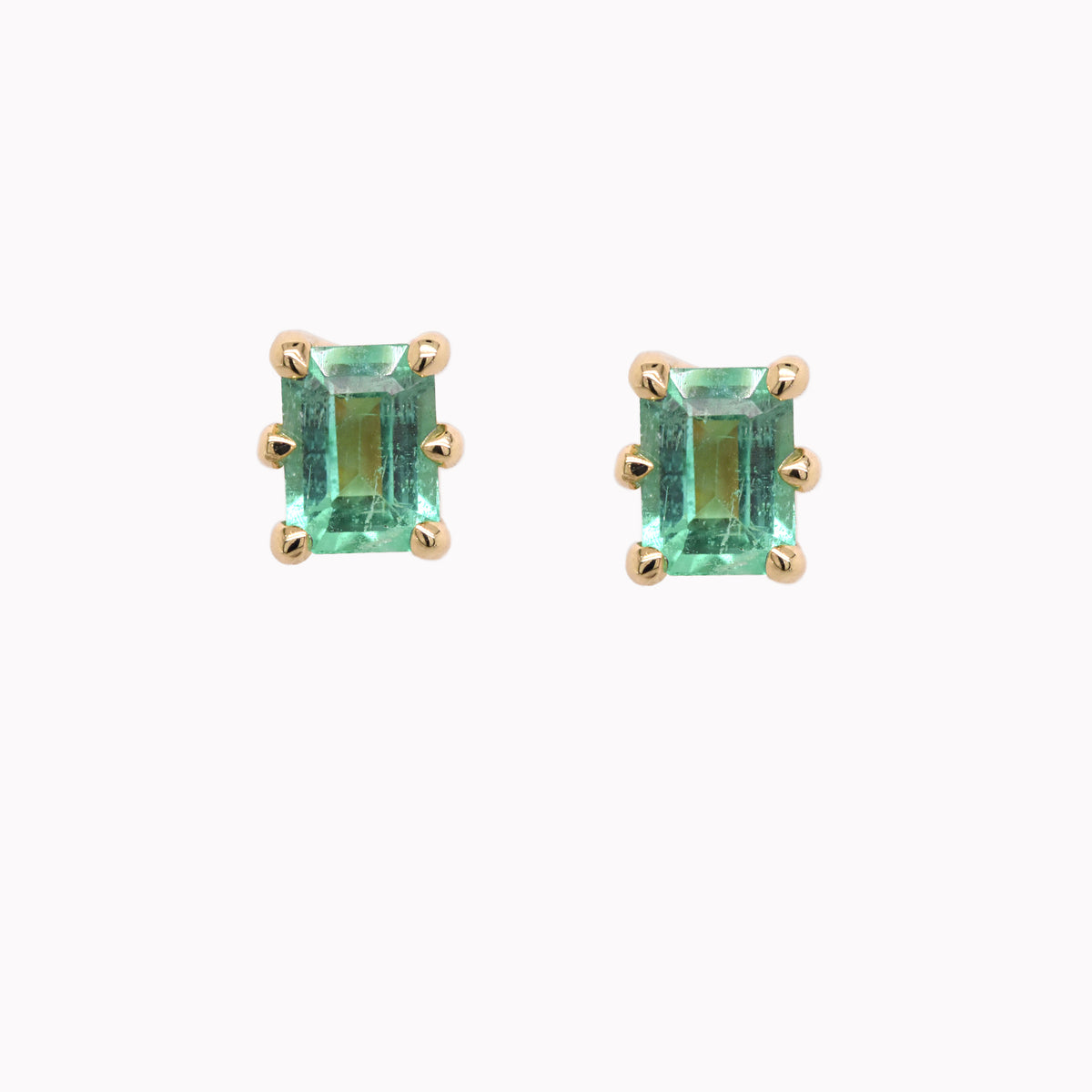 Emerald-Cut Emerald Studs