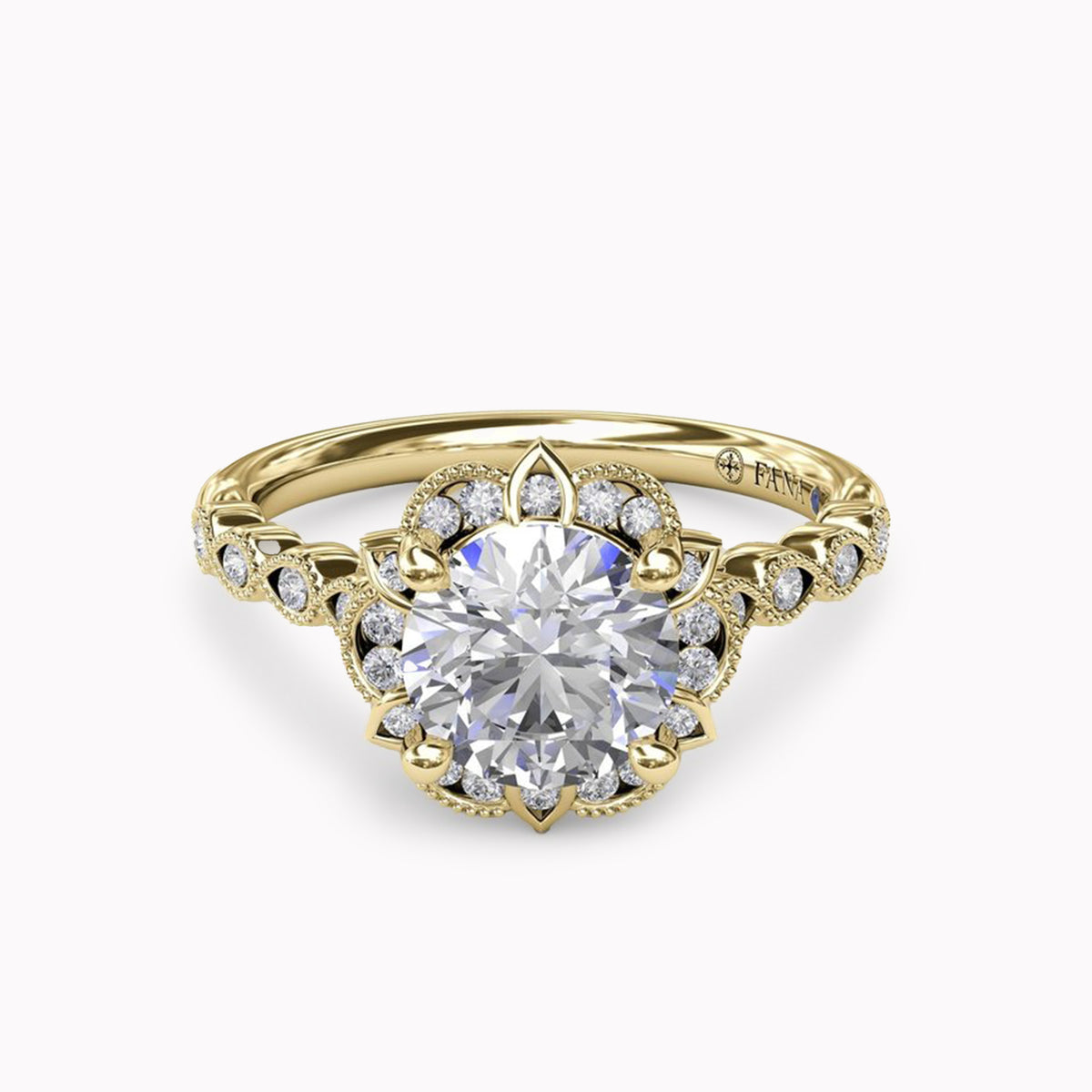 Floral Halo Engagement Ring Setting