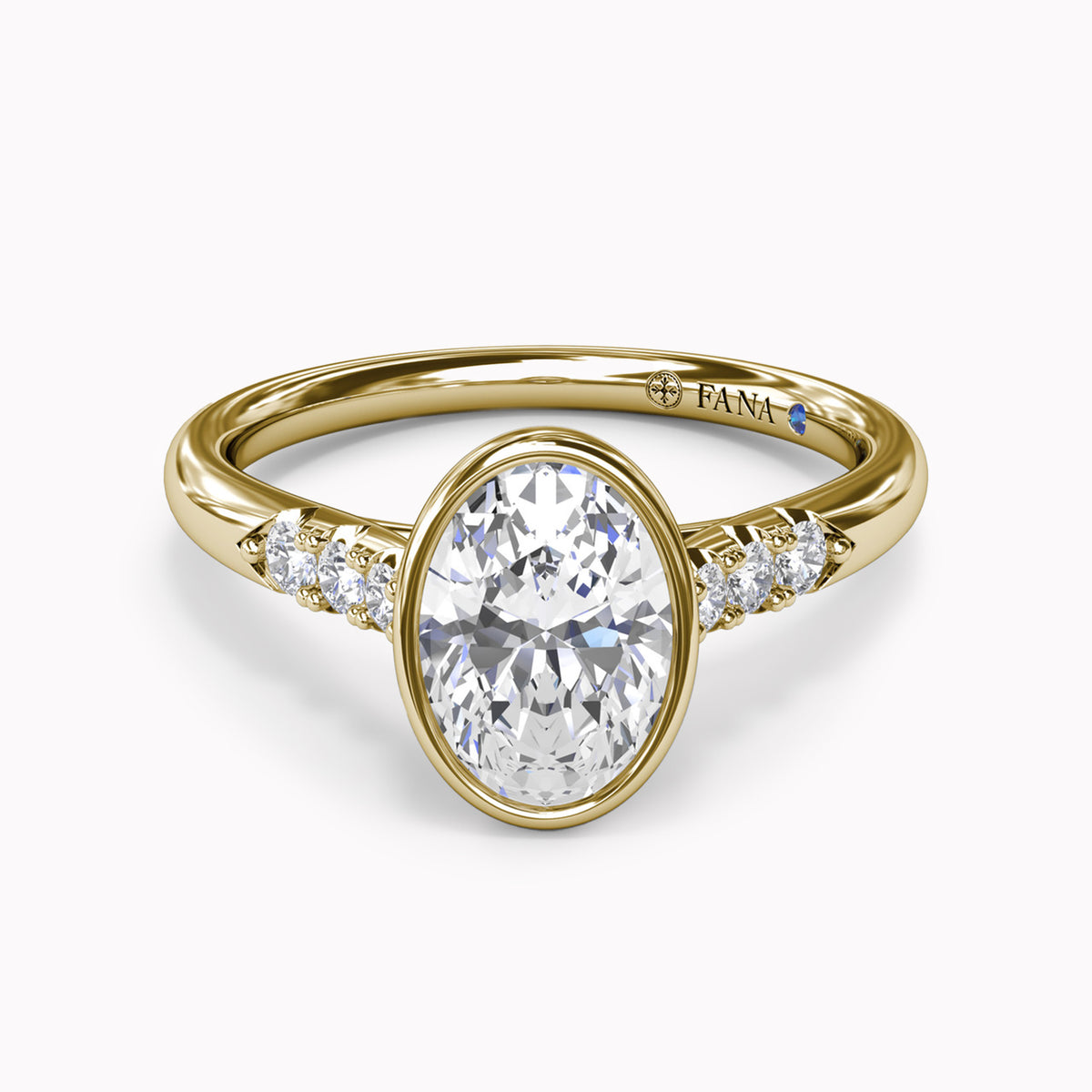 Bezel Set Side Diamonds Engagement Ring Setting