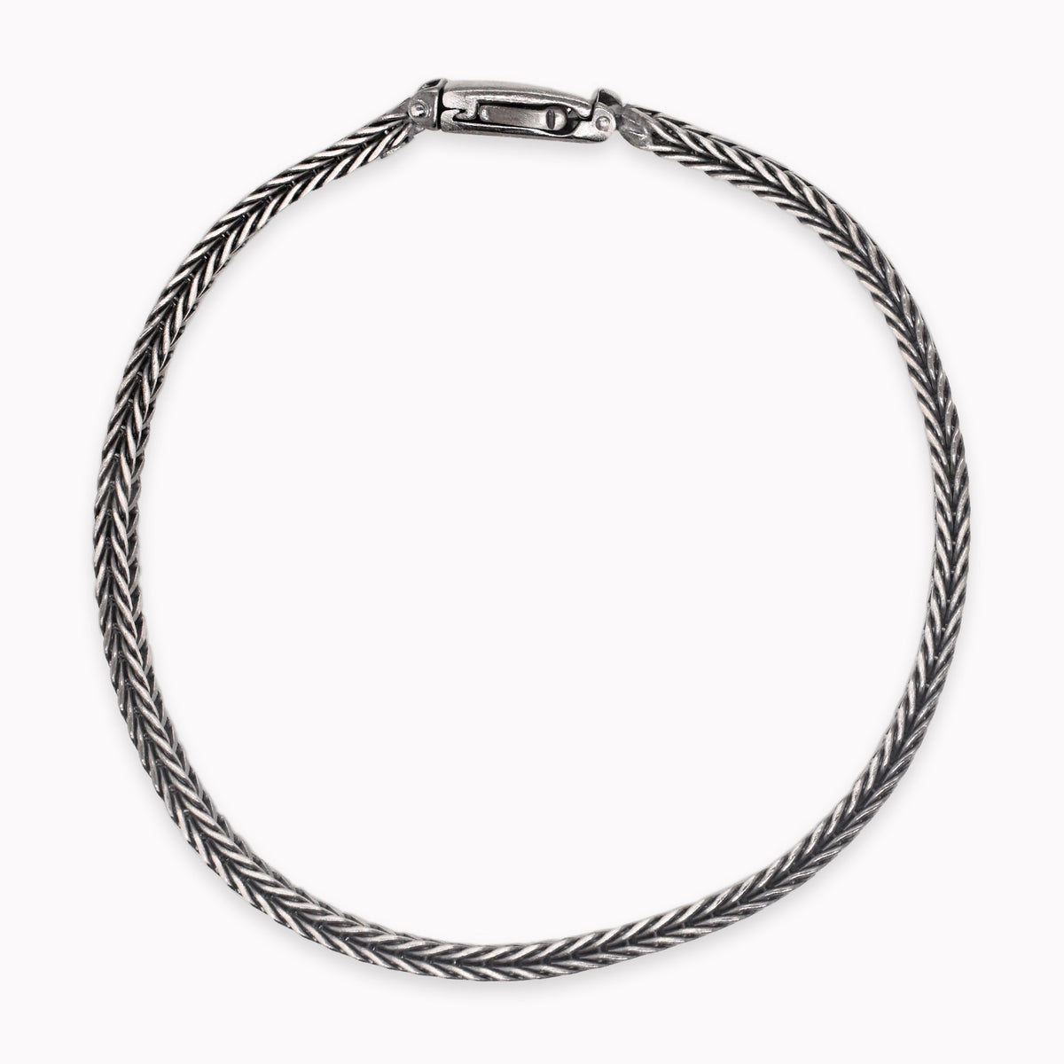 Silver Gunmetal Foxtail Chain Bracelet
