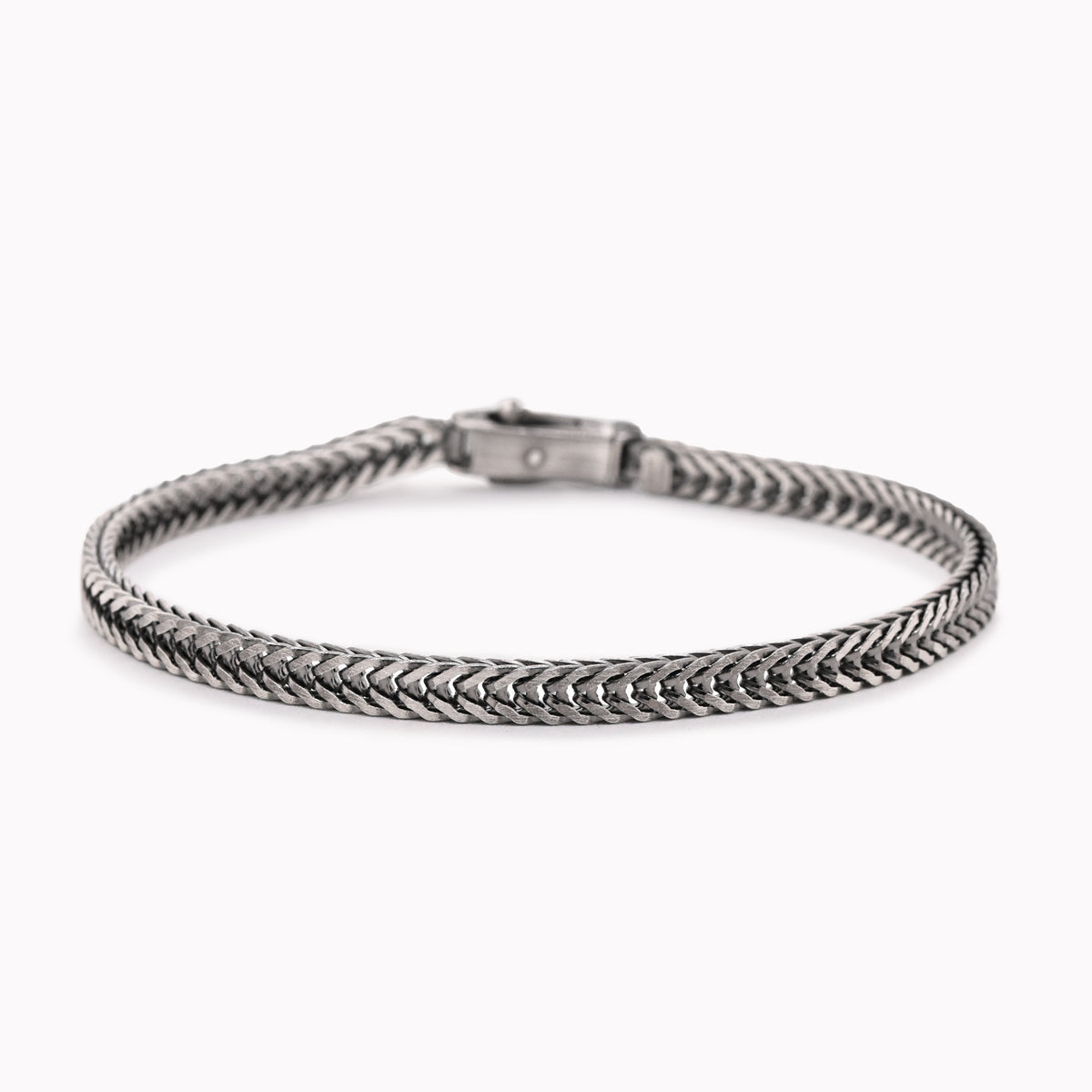 Silver Gunmetal Foxtail Chain Bracelet