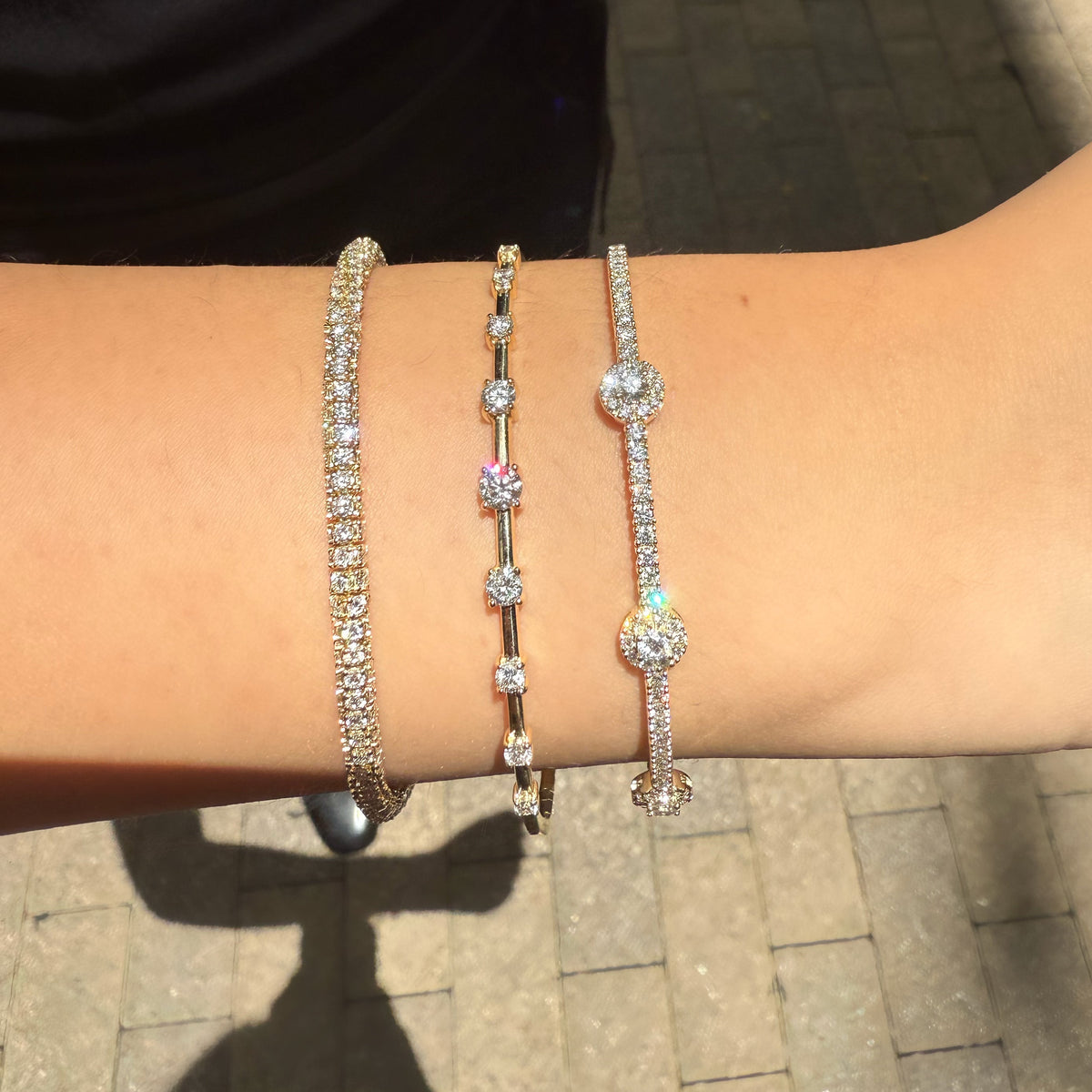 Trio Halo Diamond Bangle