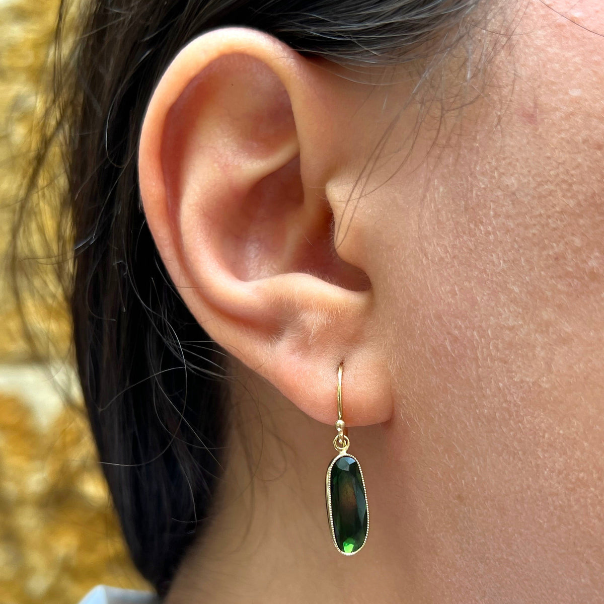 Juicy Green Tourmaline Dangle Earrings