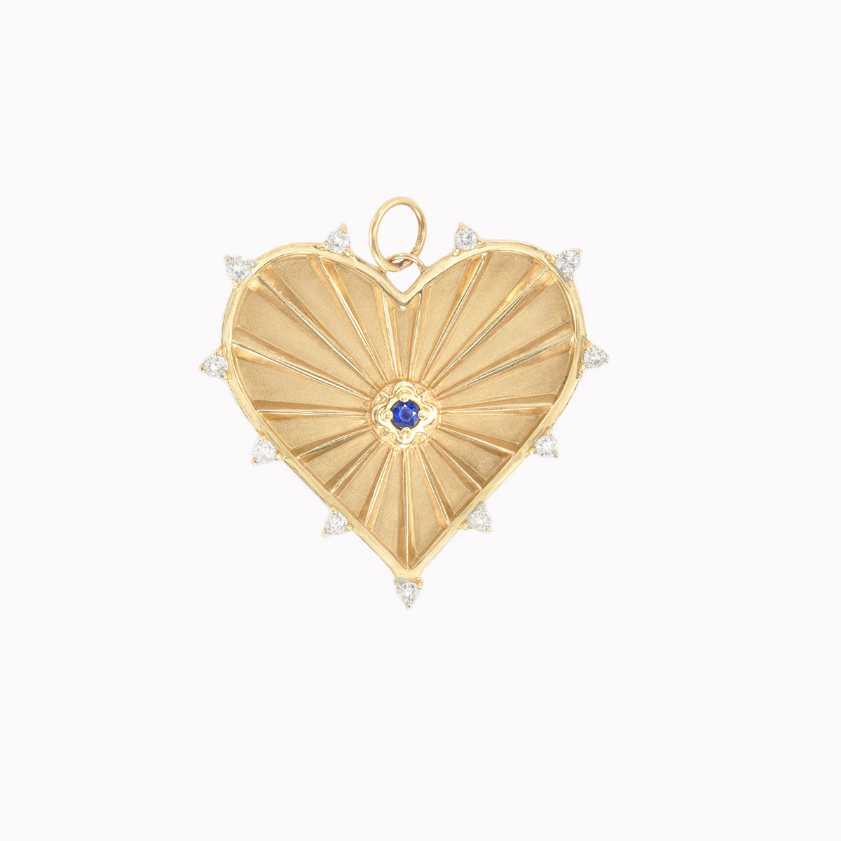 Large Radiant Heart Sapphire Medallion 25mm