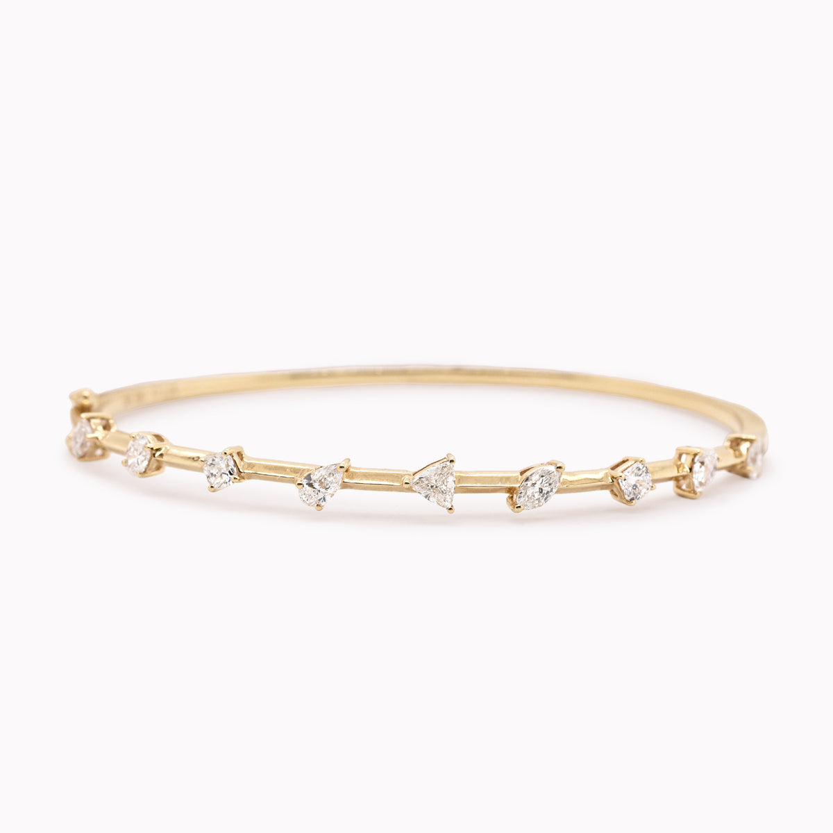 Mixed Shape Diamond Knife Edge Bangle