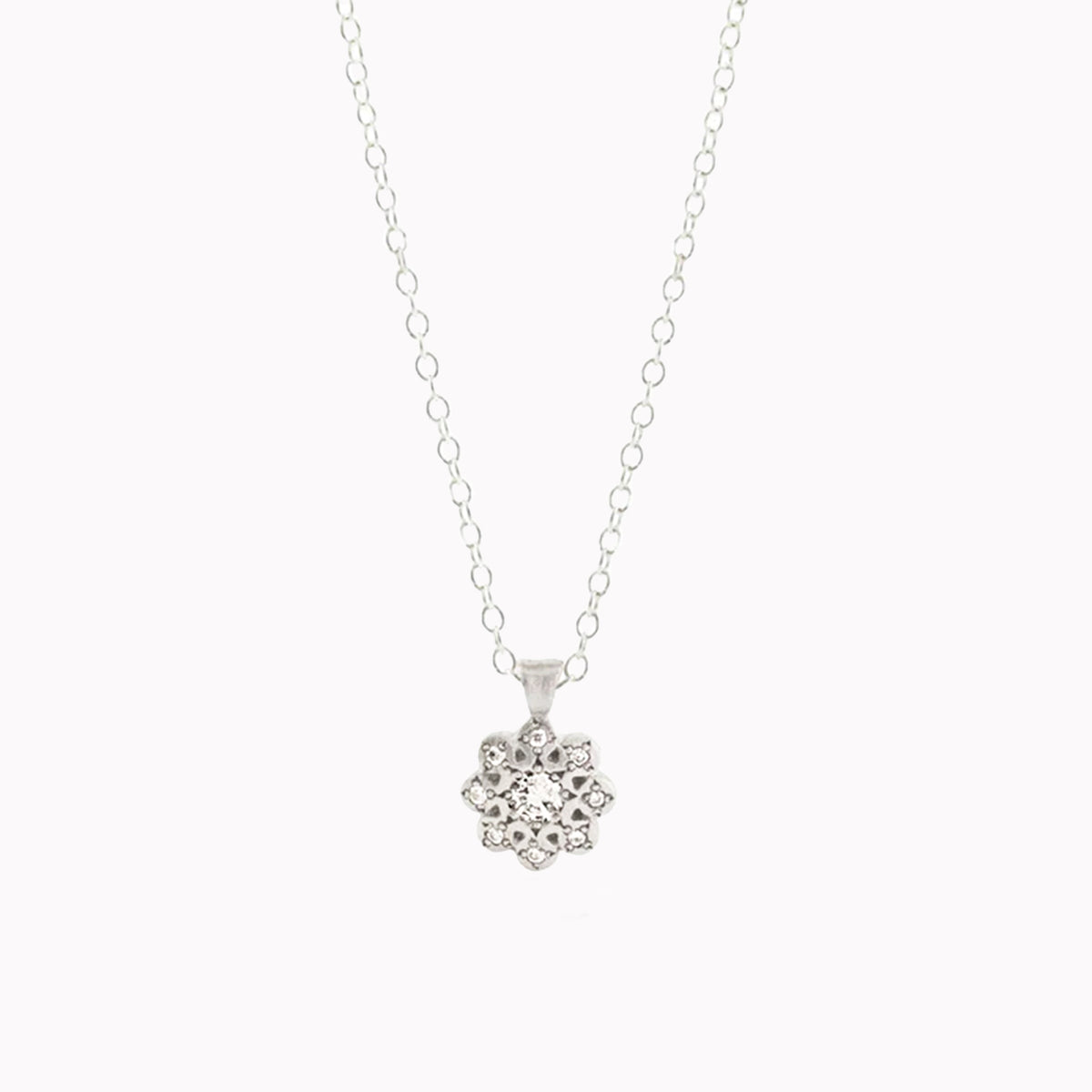 Moonflower Charm Pendant Necklace