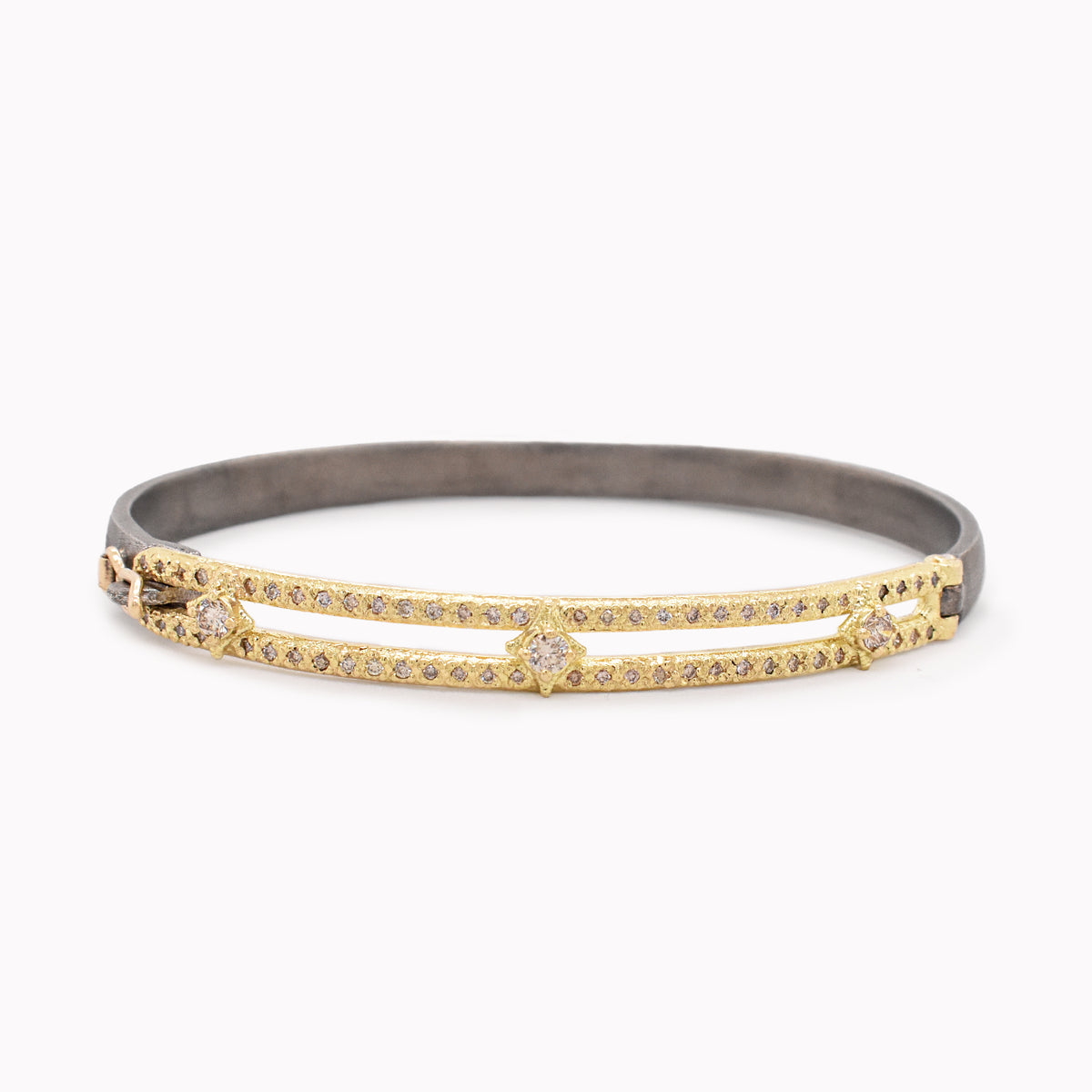 Old World Double Gold Bar Bangle Bracelet