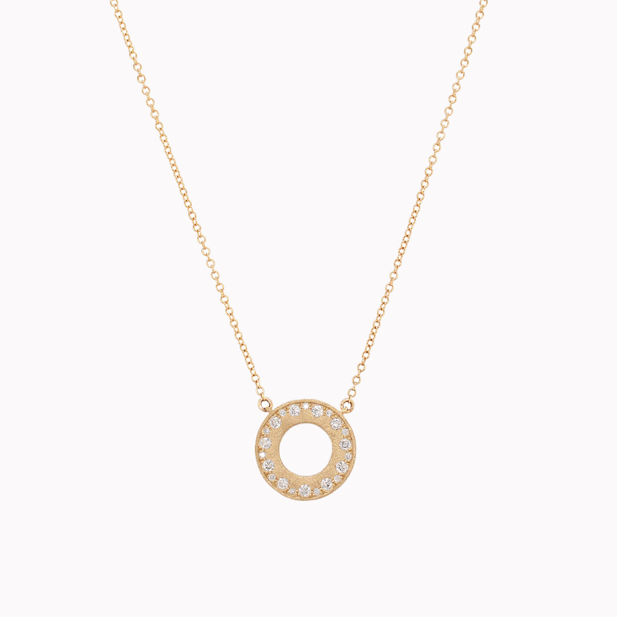 Open Circle Diamond Pendant Necklace