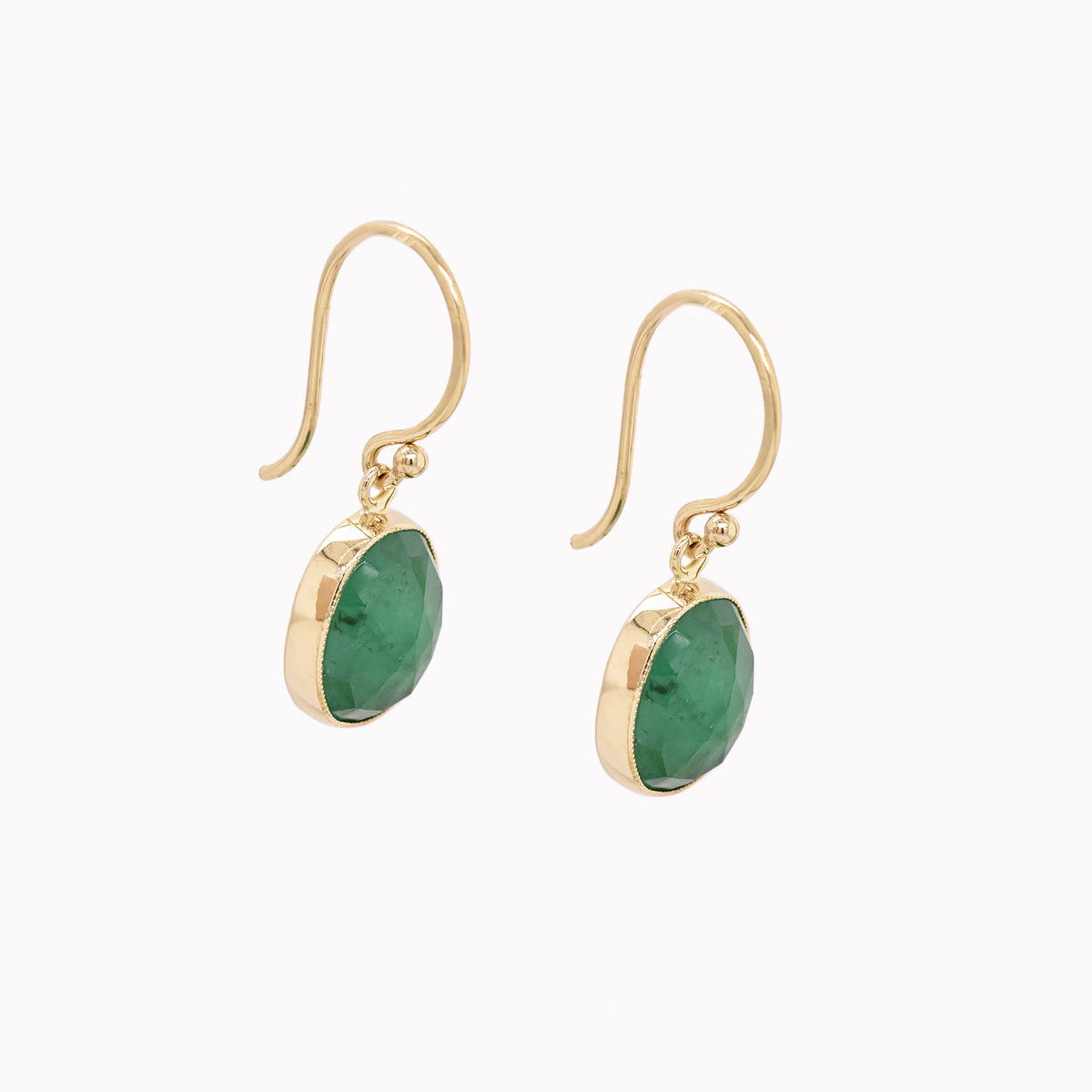 Oval Emerald Juicy Dangle Earrings