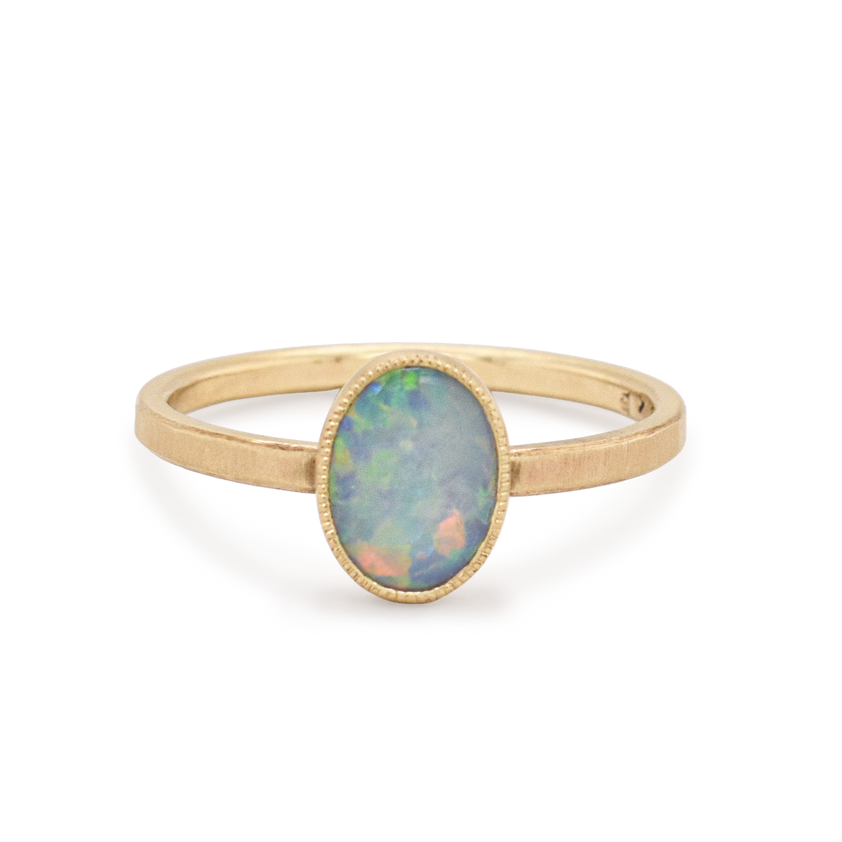 Oval Australian Crystal Opal Ring