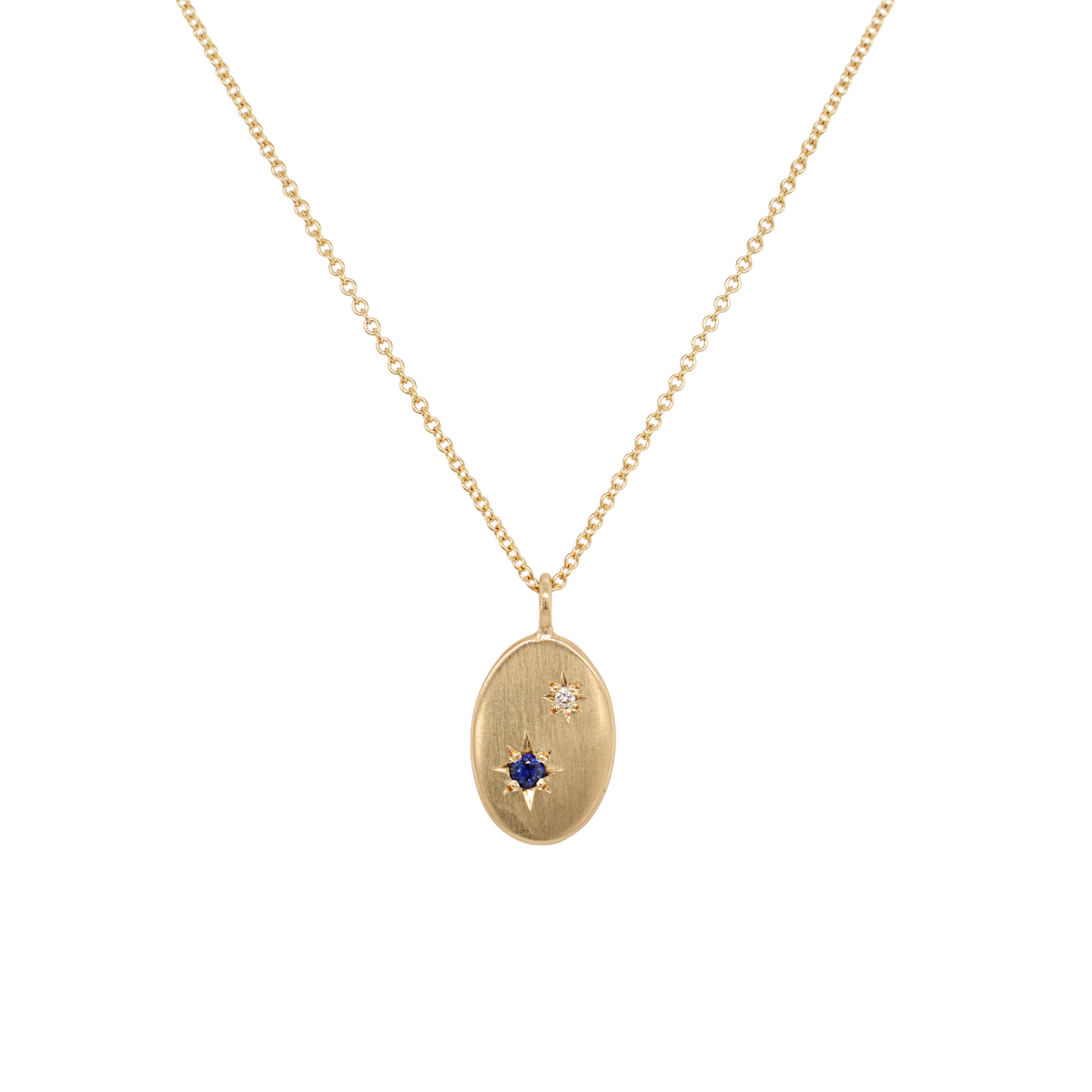 Oval North Star Duo Pendant Necklace