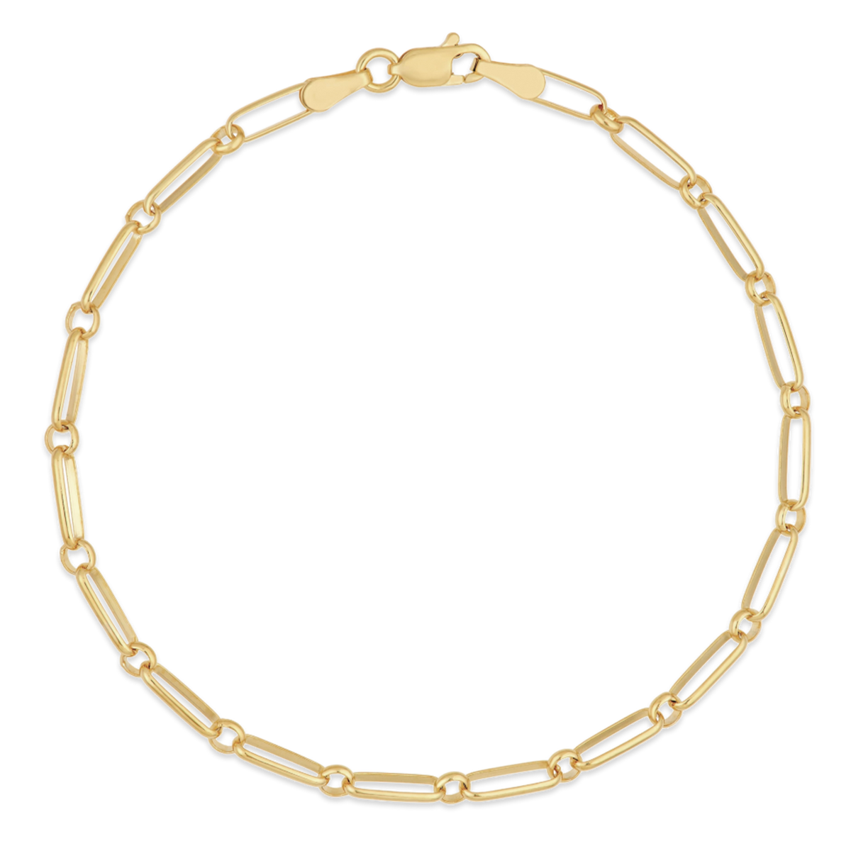 Paperclip & Round Chain Link Bracelet