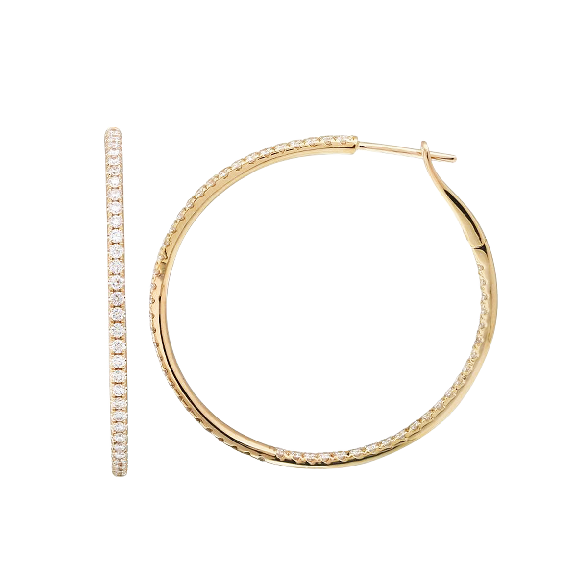 Pavé Diamond Hoops 40mm