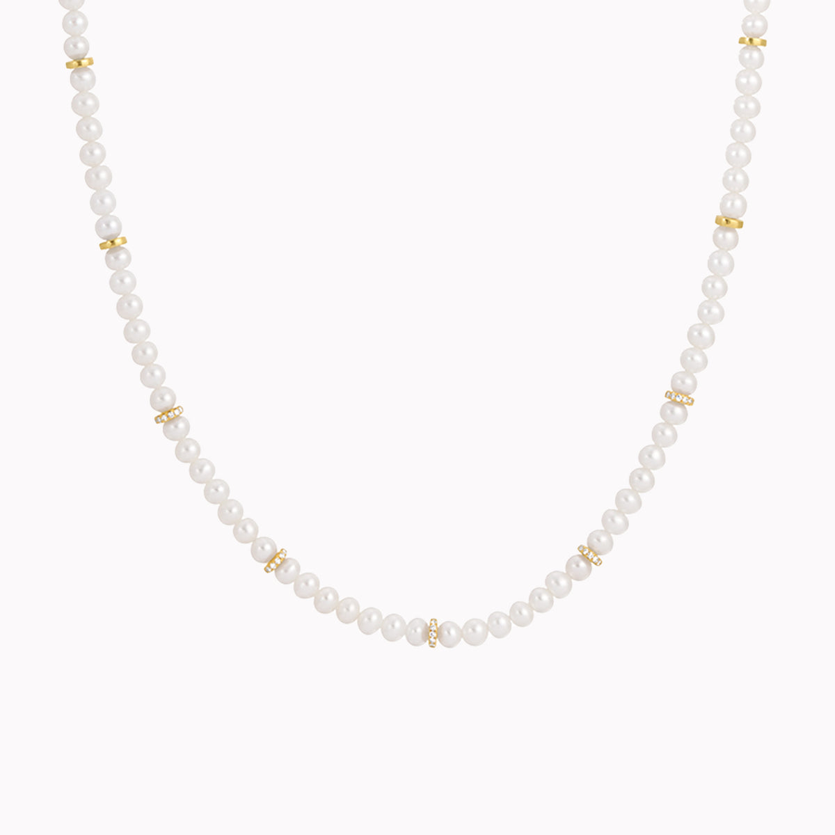Pearl & Rondelle Bead Choker Necklace
