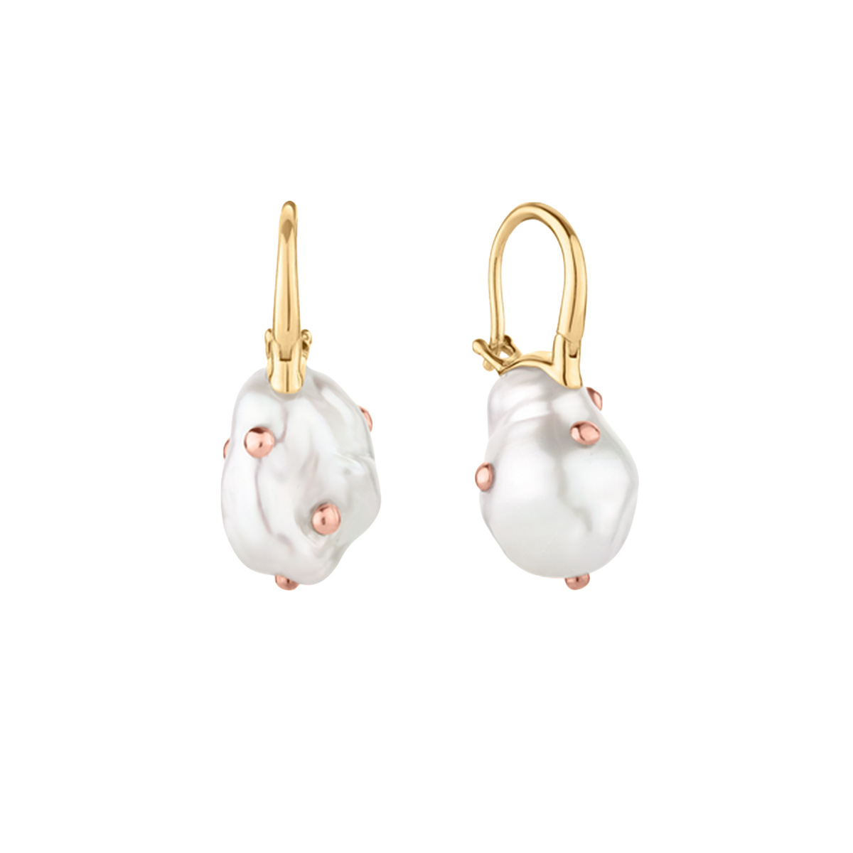 Rivet Pearl Drop Earrings