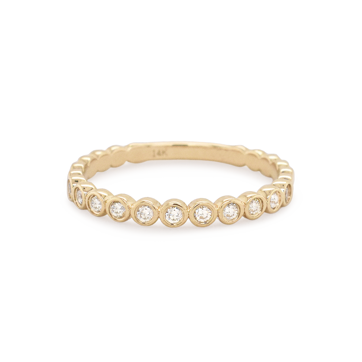Small Round Diamond Bezel Half Eternity Ring