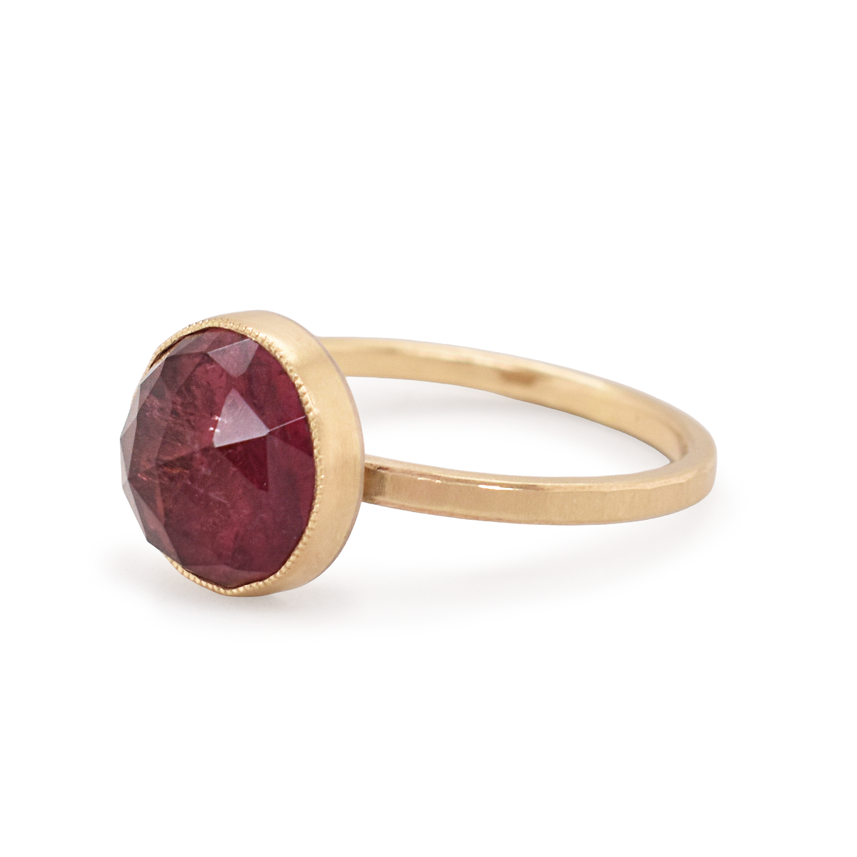 Round Pink Tourmaline Ring