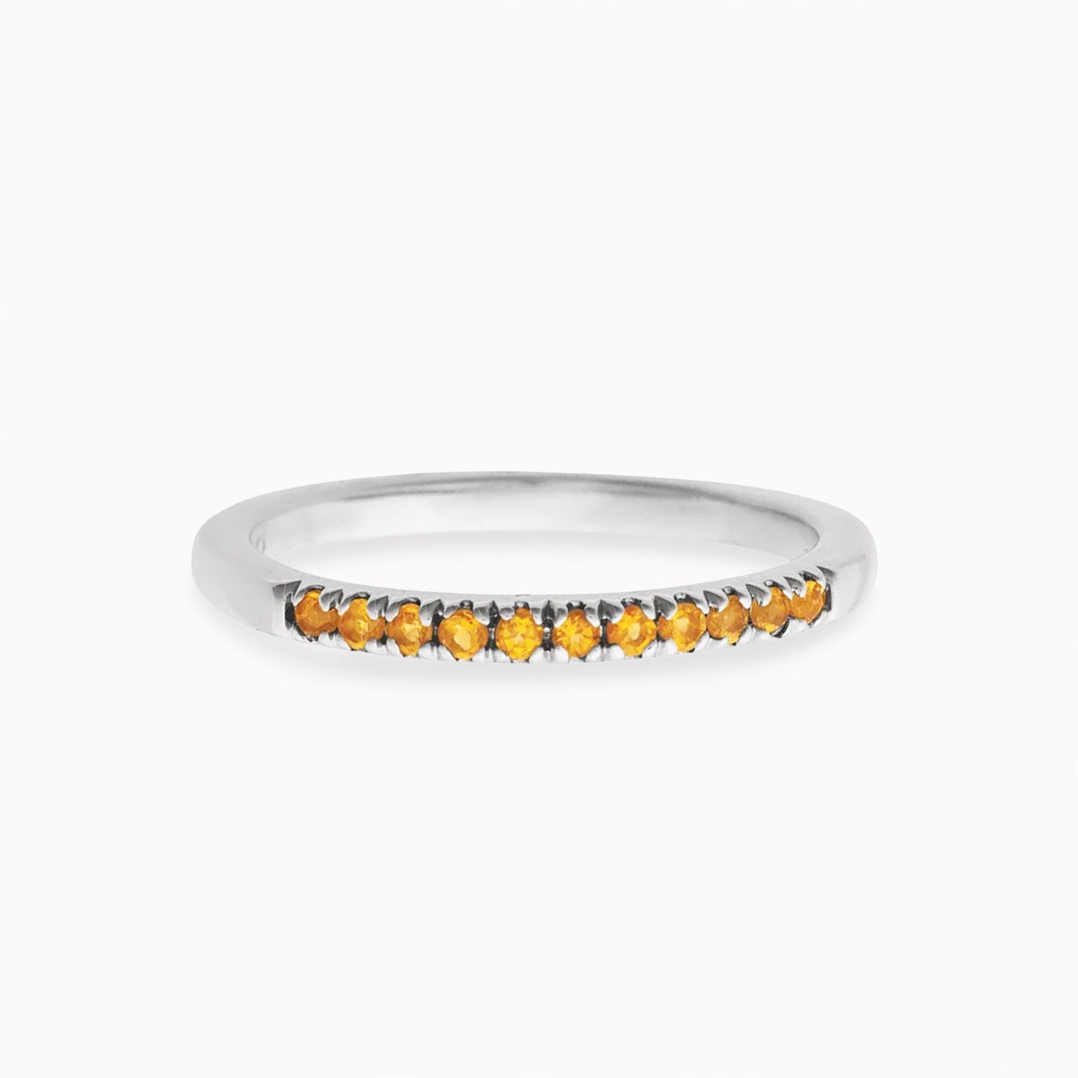 Silver Citrine Stack Ring