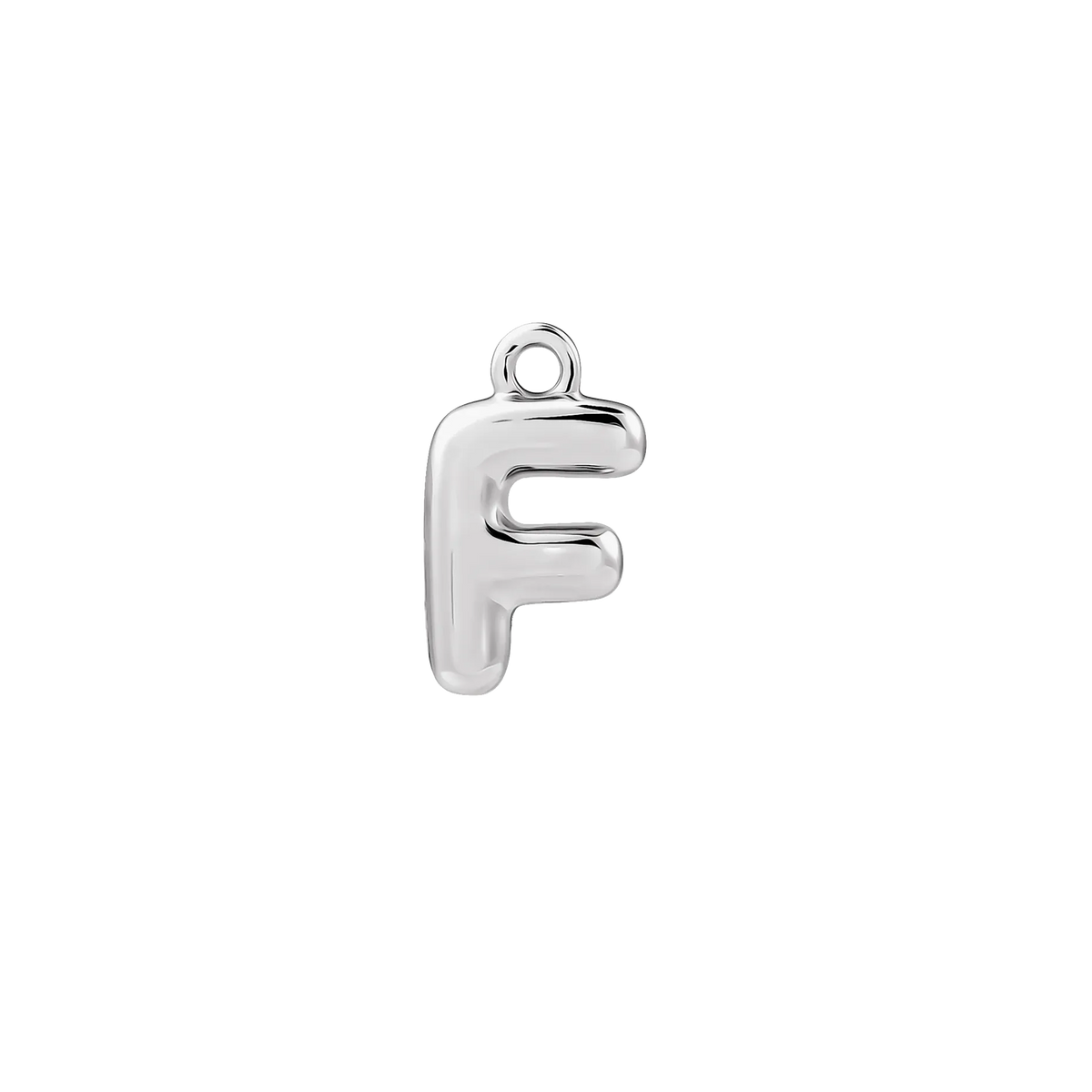 Silver Bubble Letter Charm