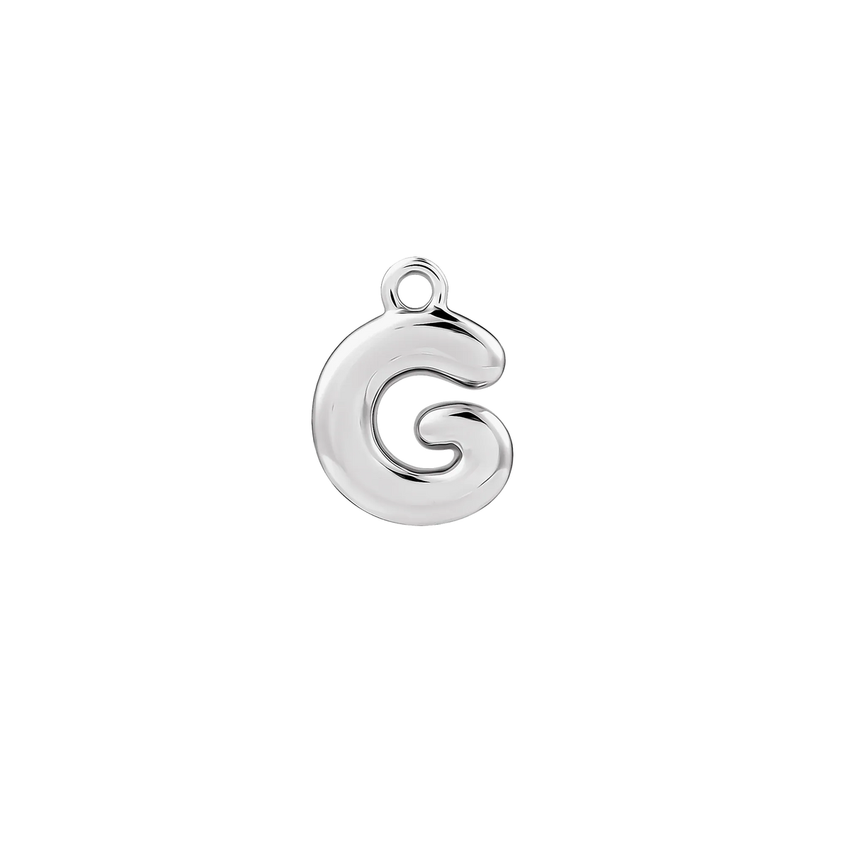 Silver Bubble Letter Charm