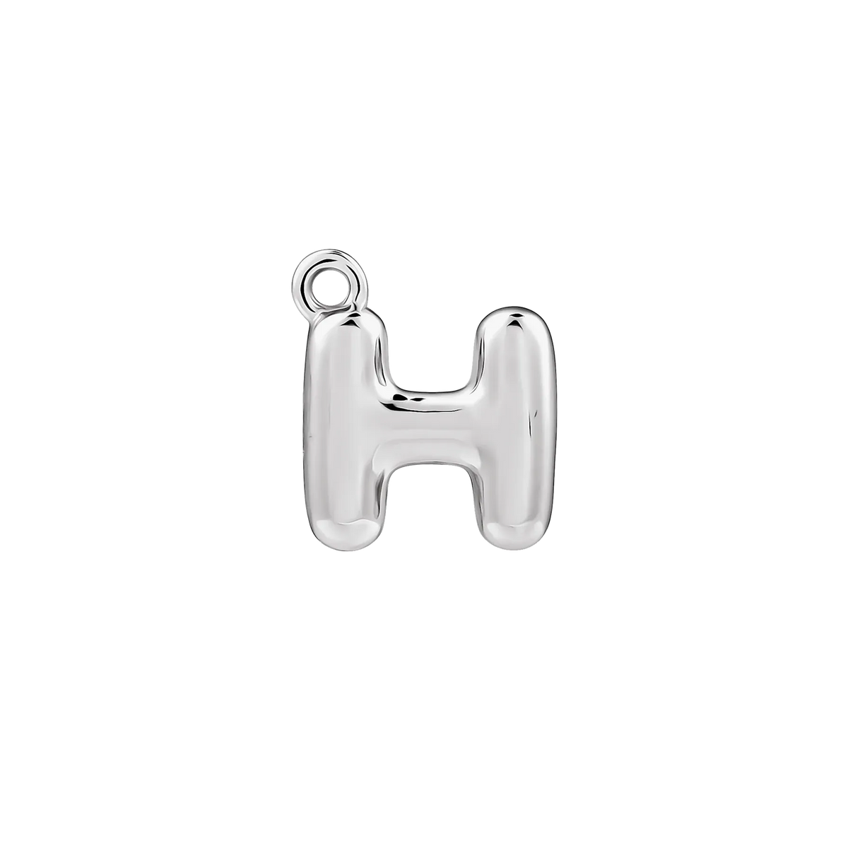 Silver Bubble Letter Charm