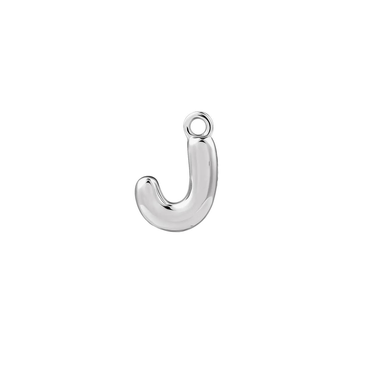Silver Bubble Letter Charm