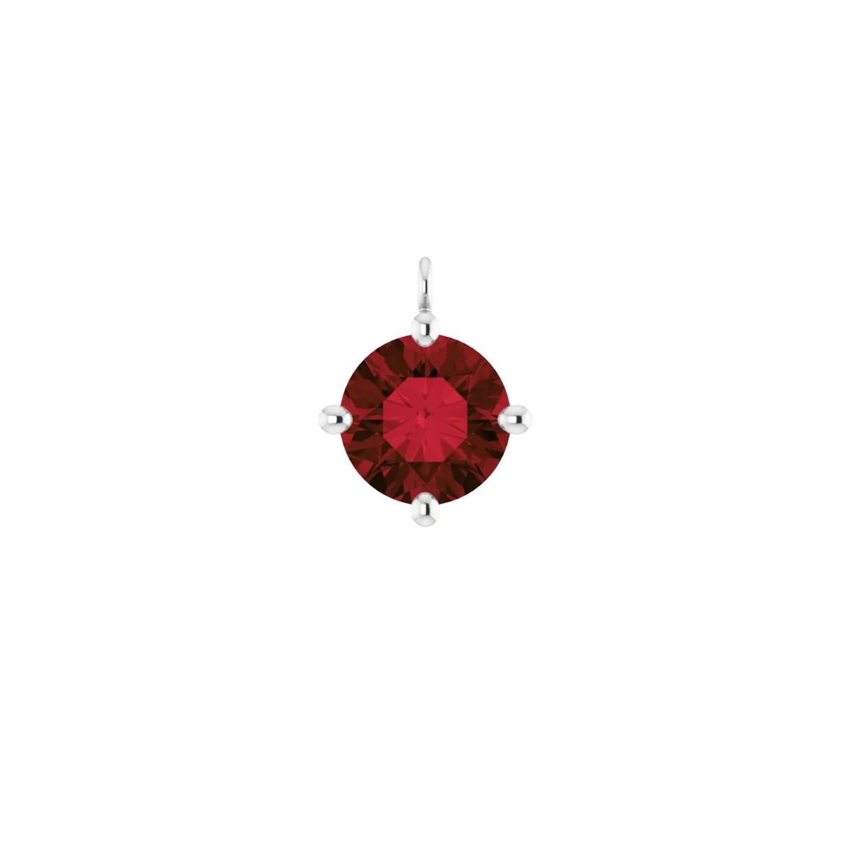 Silver Garnet Birthstone Charm