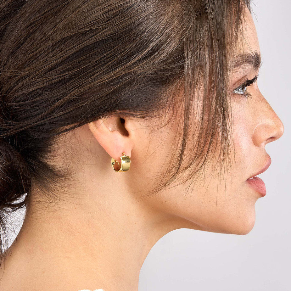 Small Flat Huggie Hoops