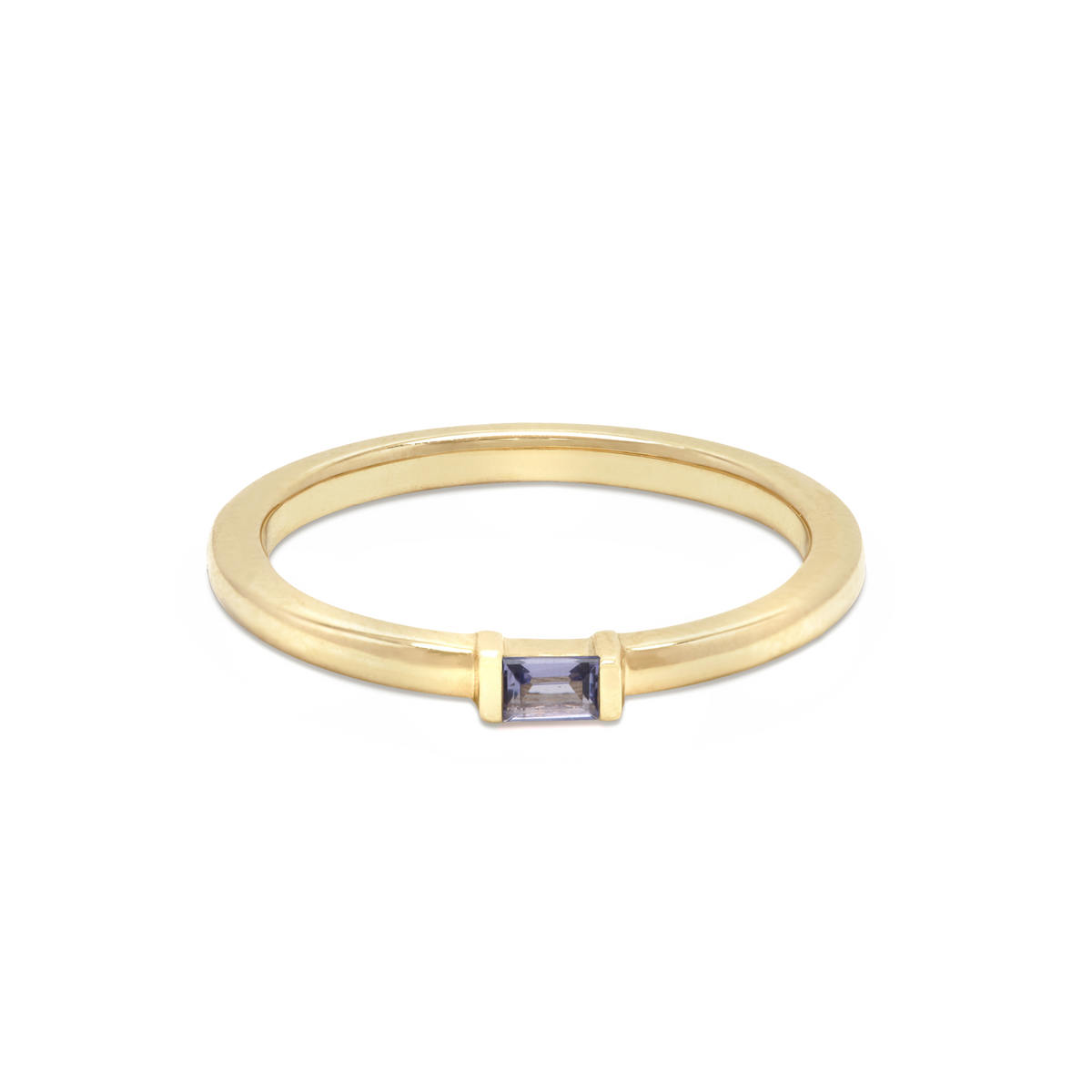 Tanzanite Baguette Birthstone Stack Ring
