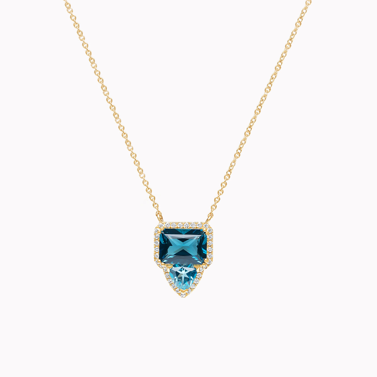 Topaz & Diamond Halo Necklace
