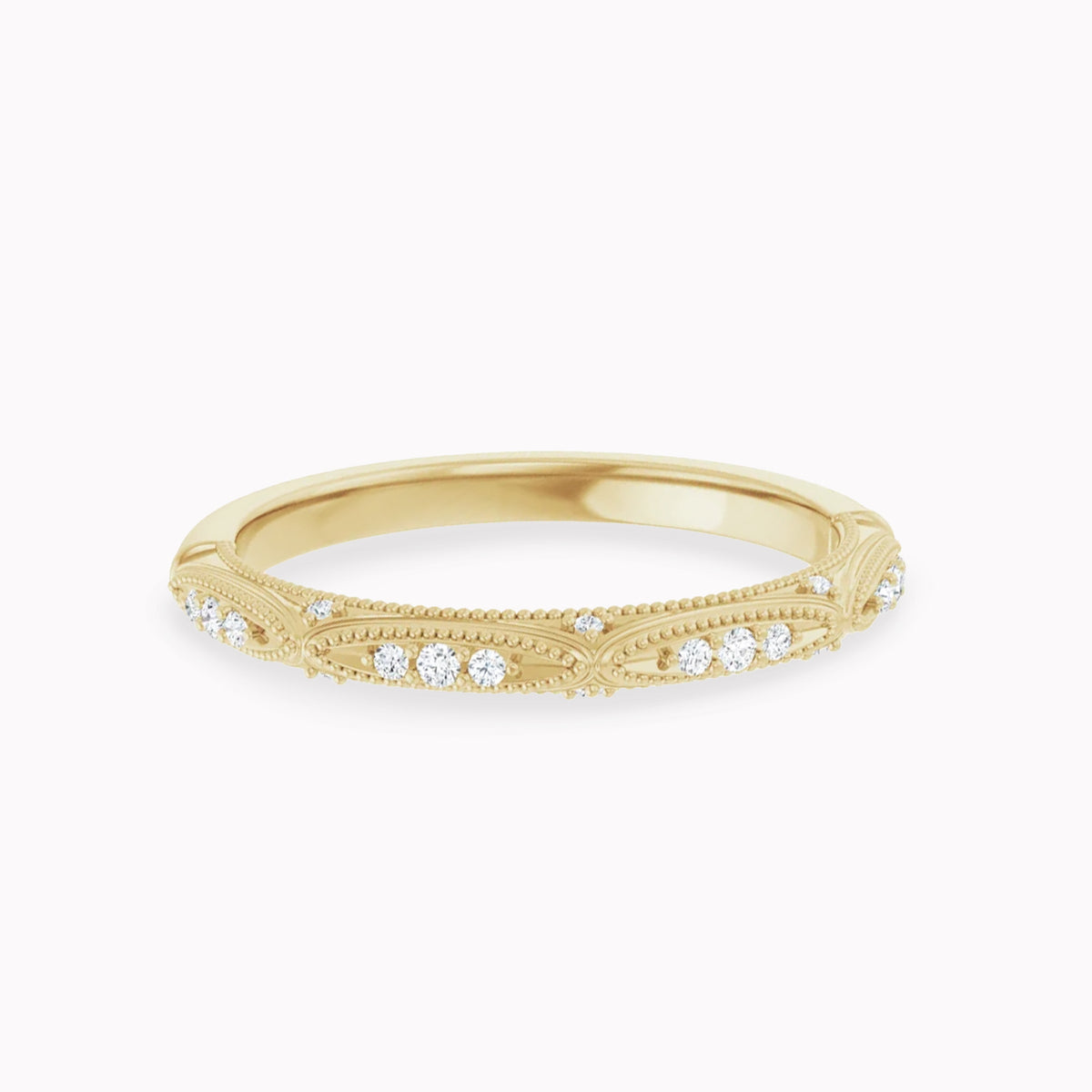 Vintage Style Diamond Wedding Band