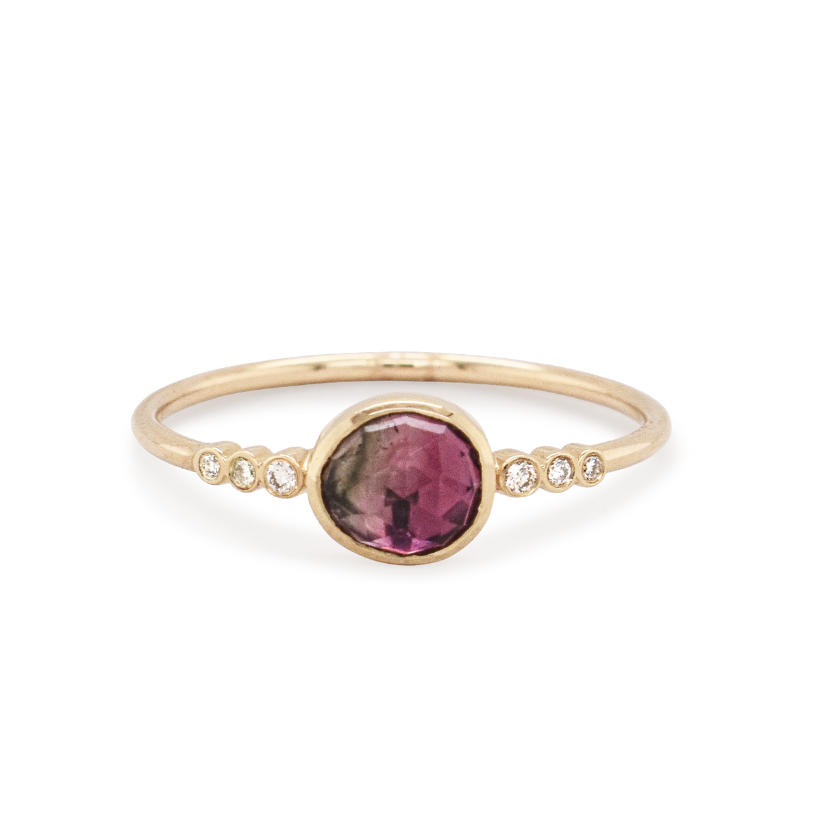 Watermelon Tourmaline & Diamond Ring