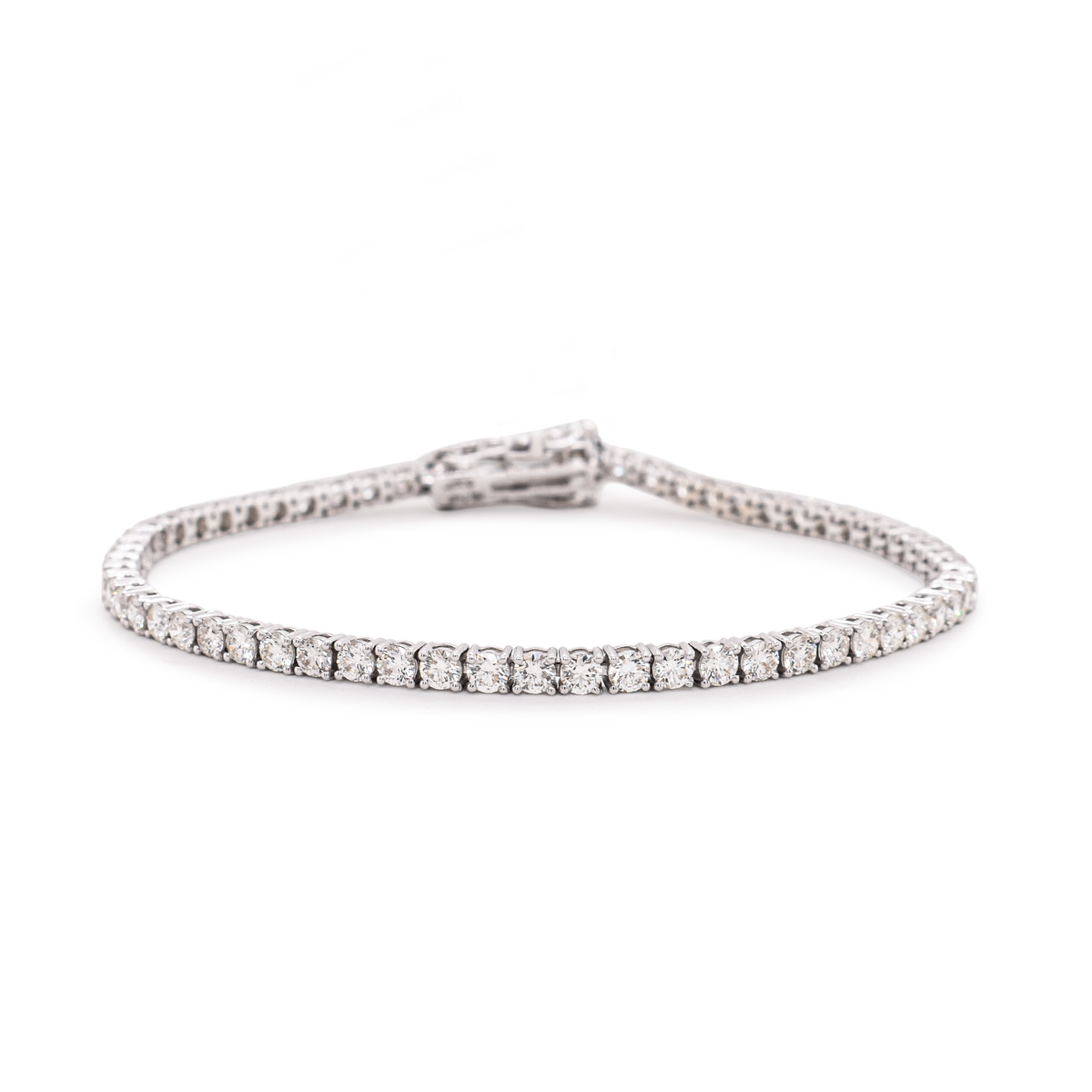 White Gold Diamond Tennis Bracelet 4.07ct