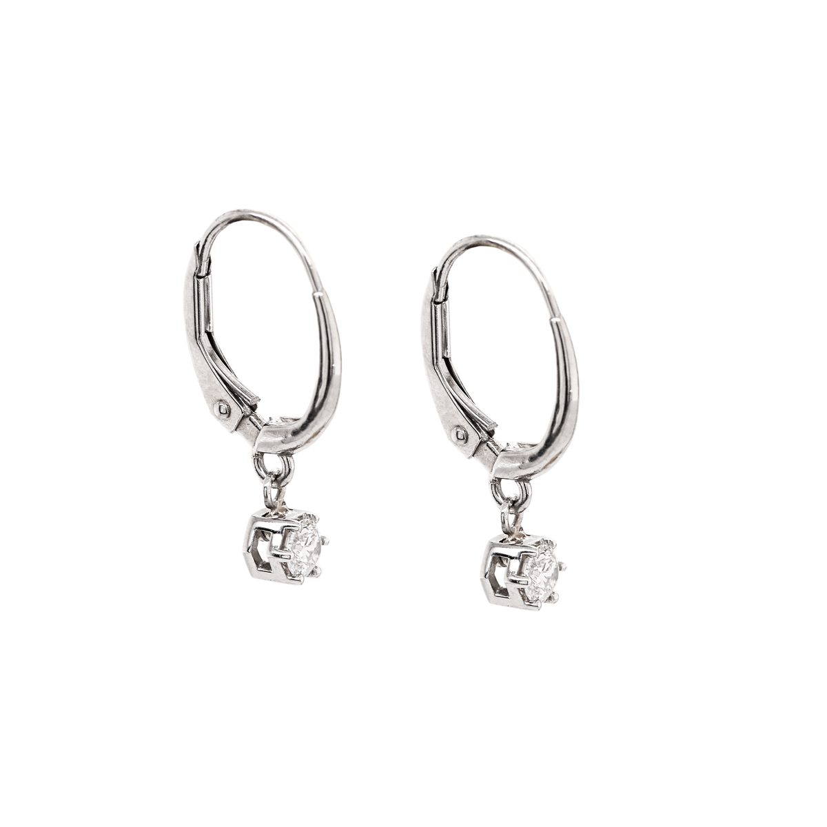 White Gold Diamond Dangle Earrings